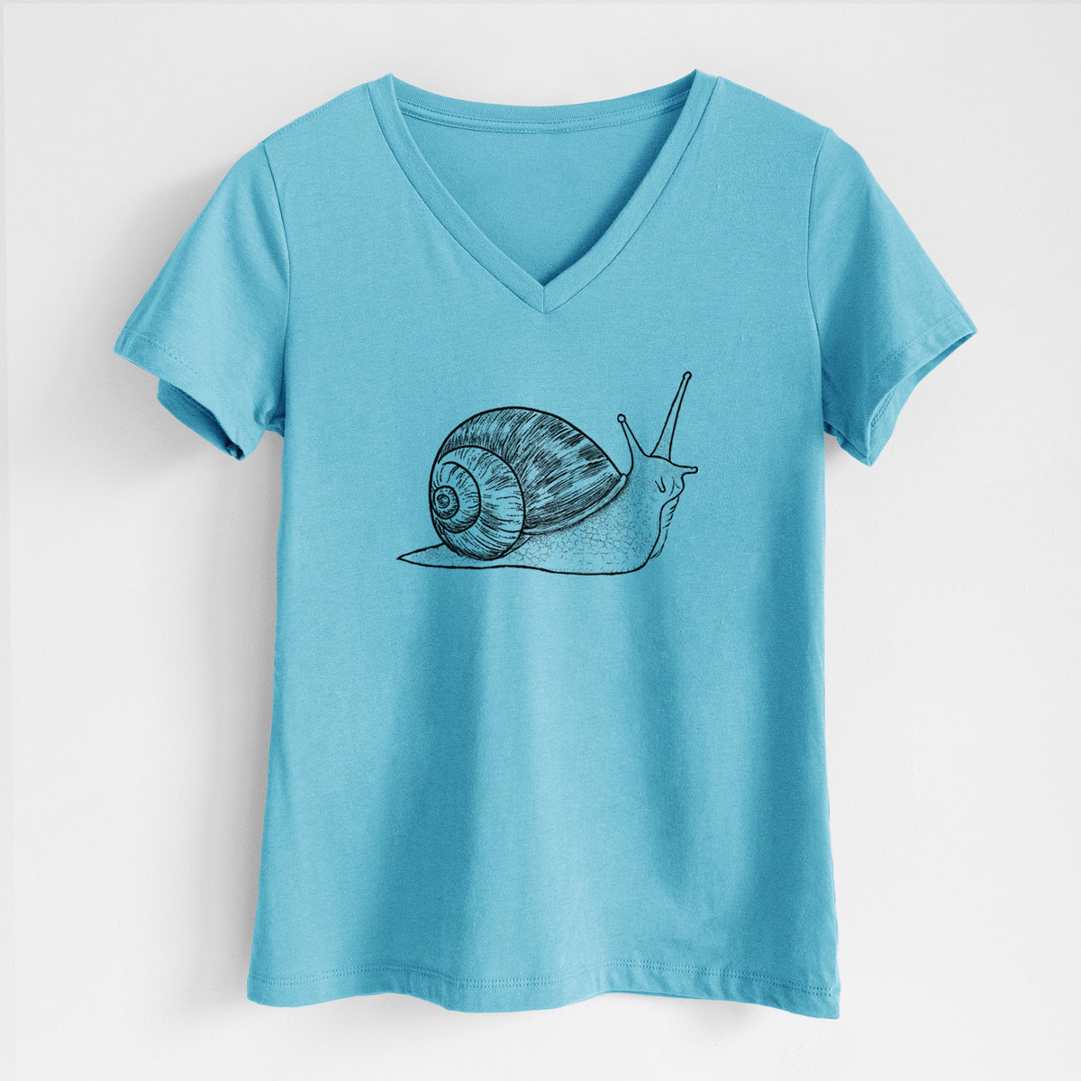 Brown Garden Snail - Cornu aspersum - Women's Lightweight Relaxed Fit 100% Cotton V-neck
