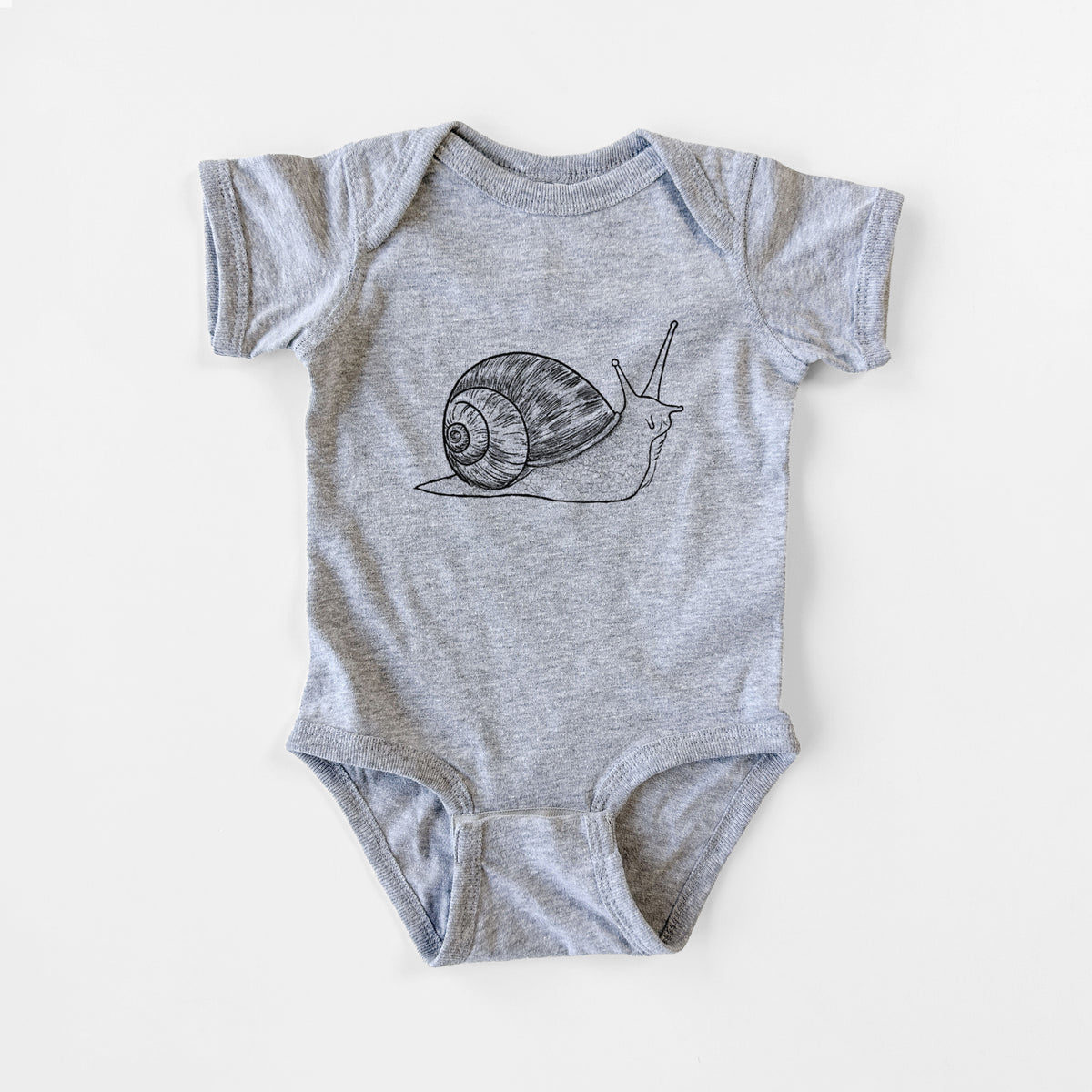 Brown Garden Snail - Cornu aspersum - Baby Fine Jersey Bodysuit