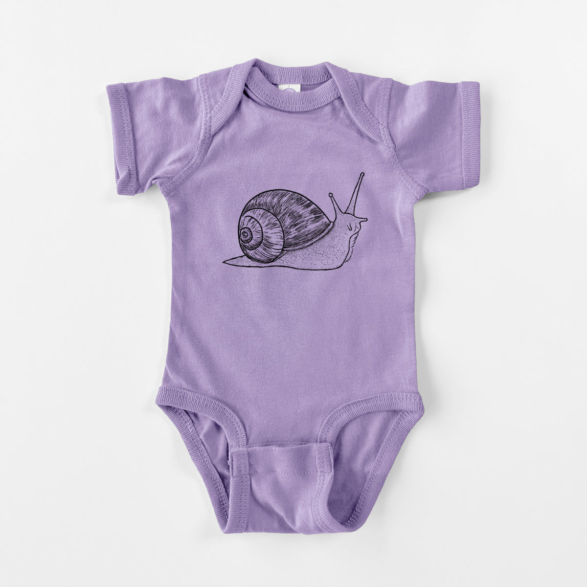 Brown Garden Snail - Cornu aspersum - Baby Fine Jersey Bodysuit