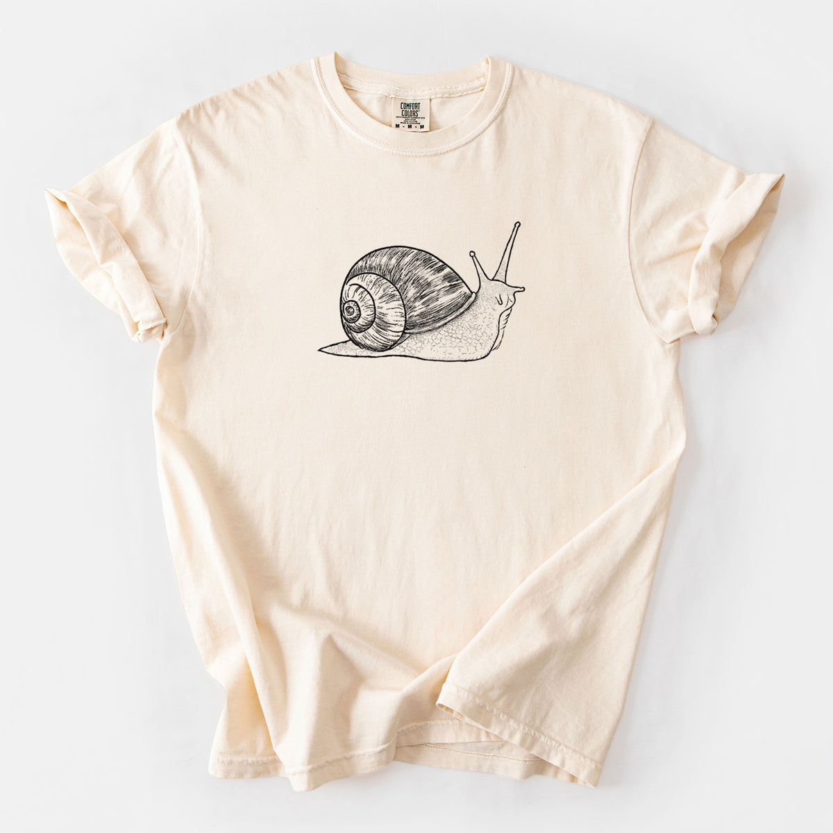 Brown Garden Snail - Cornu aspersum - Unisex Comfort Colors Garment-Dyed Heavyweight T-shirt