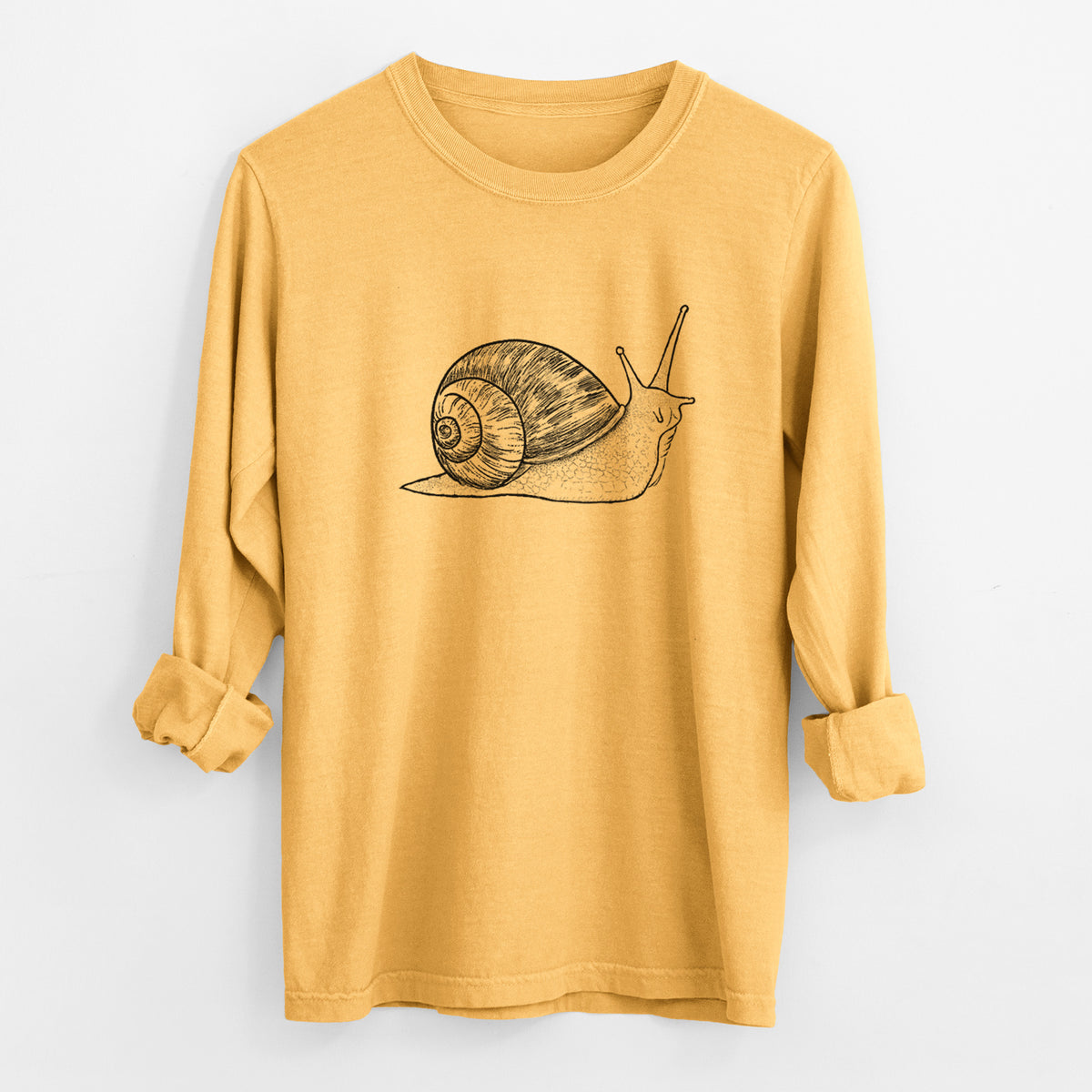Brown Garden Snail - Cornu aspersum - Unisex Comfort Colors 100% Cotton Long Sleeve