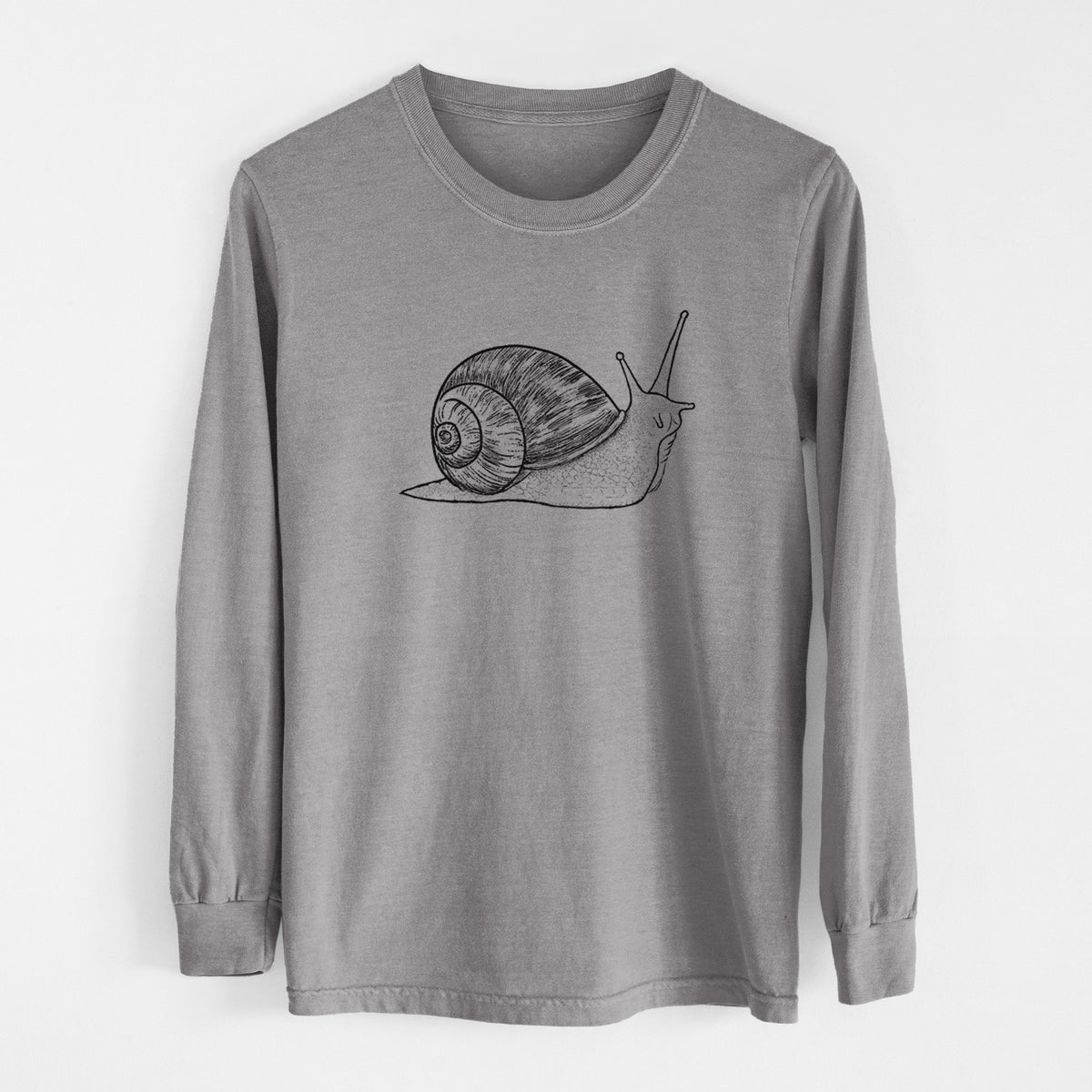 Brown Garden Snail - Cornu aspersum - Unisex Comfort Colors 100% Cotton Long Sleeve