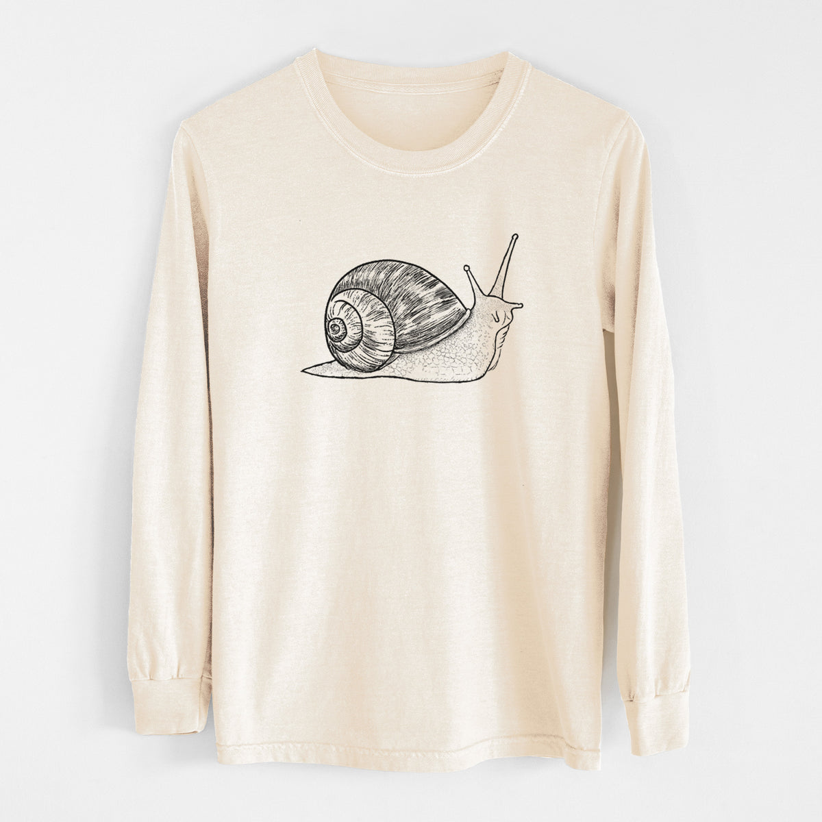 Brown Garden Snail - Cornu aspersum - Unisex Comfort Colors 100% Cotton Long Sleeve