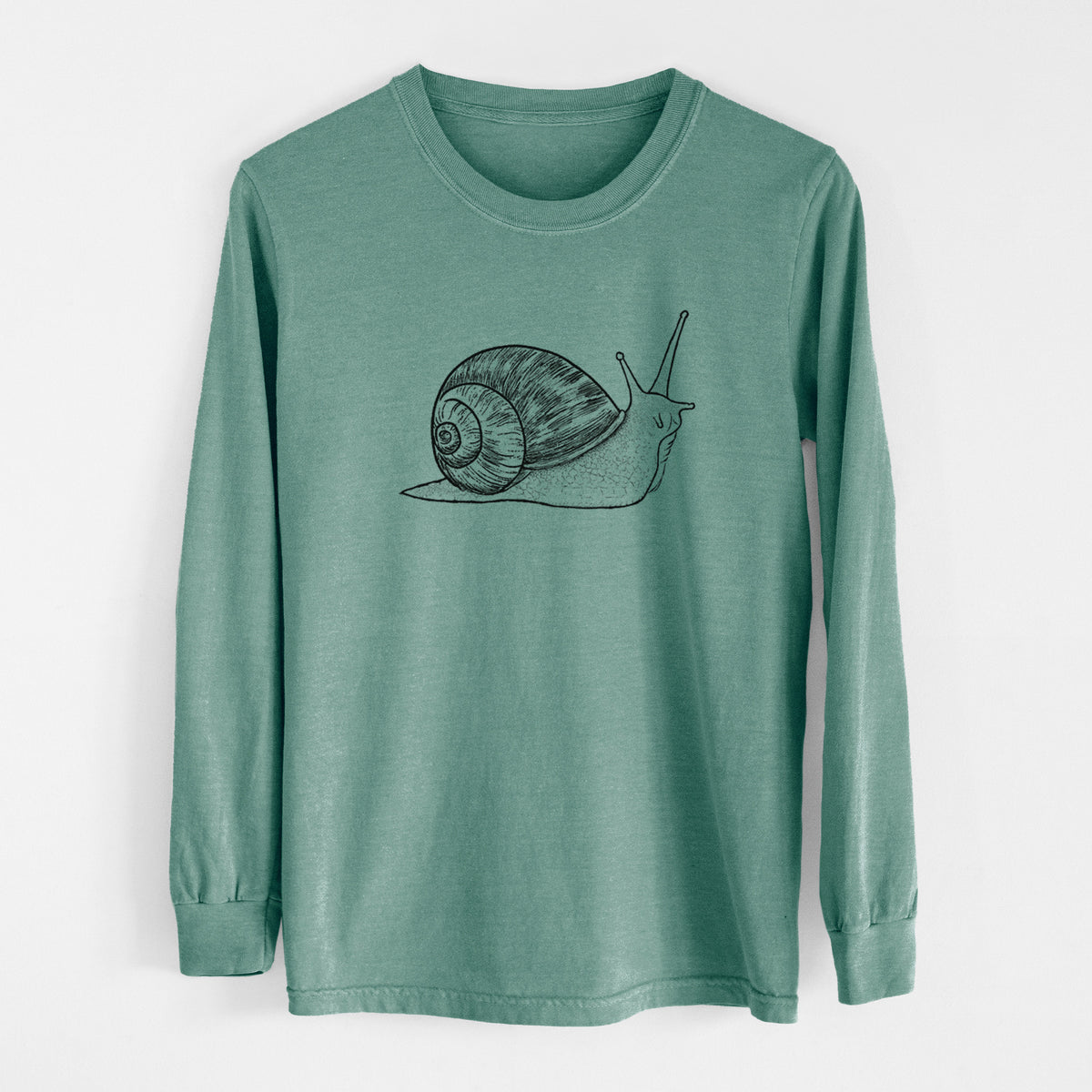 Brown Garden Snail - Cornu aspersum - Unisex Comfort Colors 100% Cotton Long Sleeve