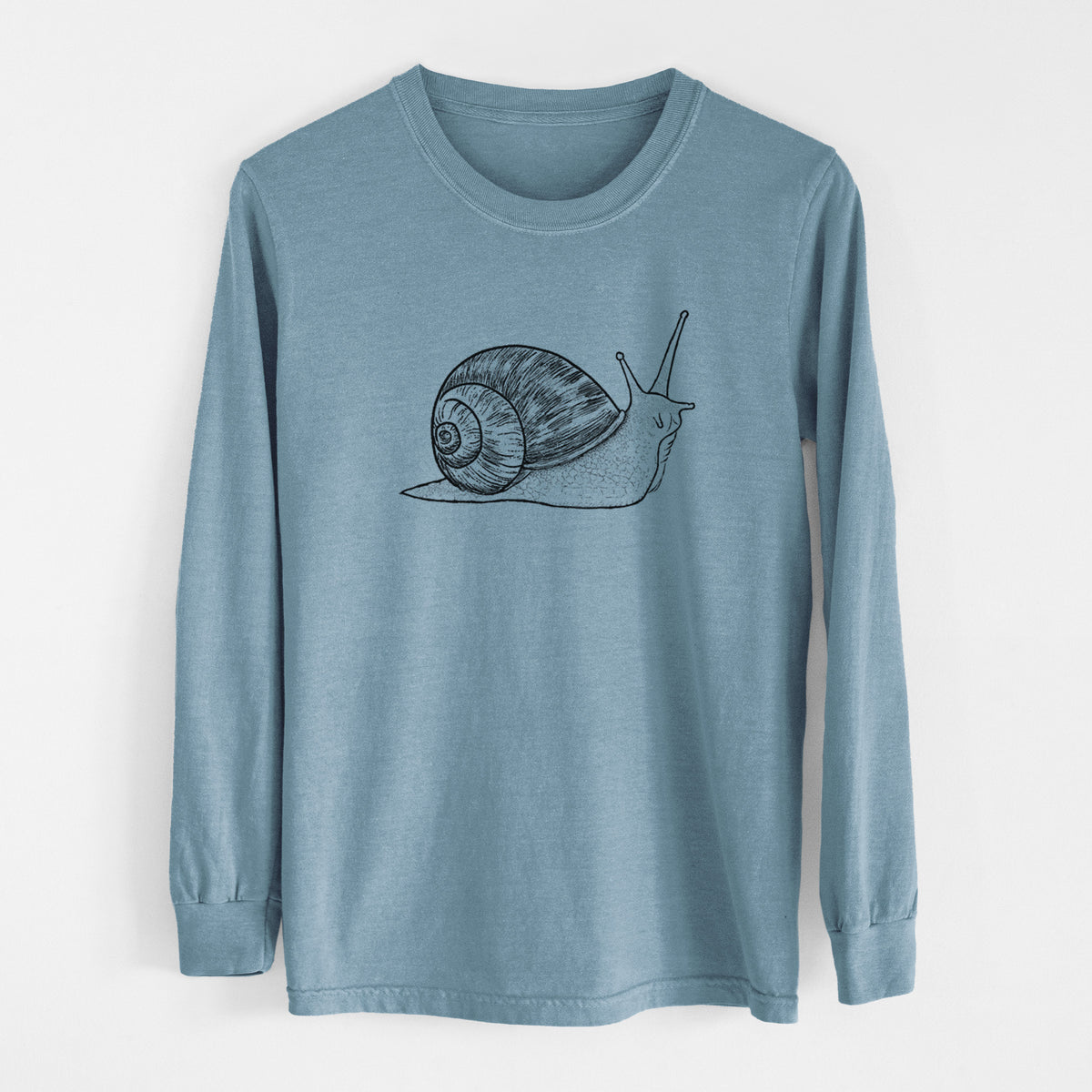 Brown Garden Snail - Cornu aspersum - Unisex Comfort Colors 100% Cotton Long Sleeve