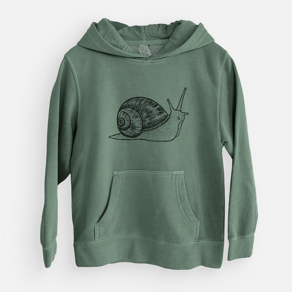 Brown Garden Snail - Cornu aspersum - Youth Pigment Dyed Hoodie