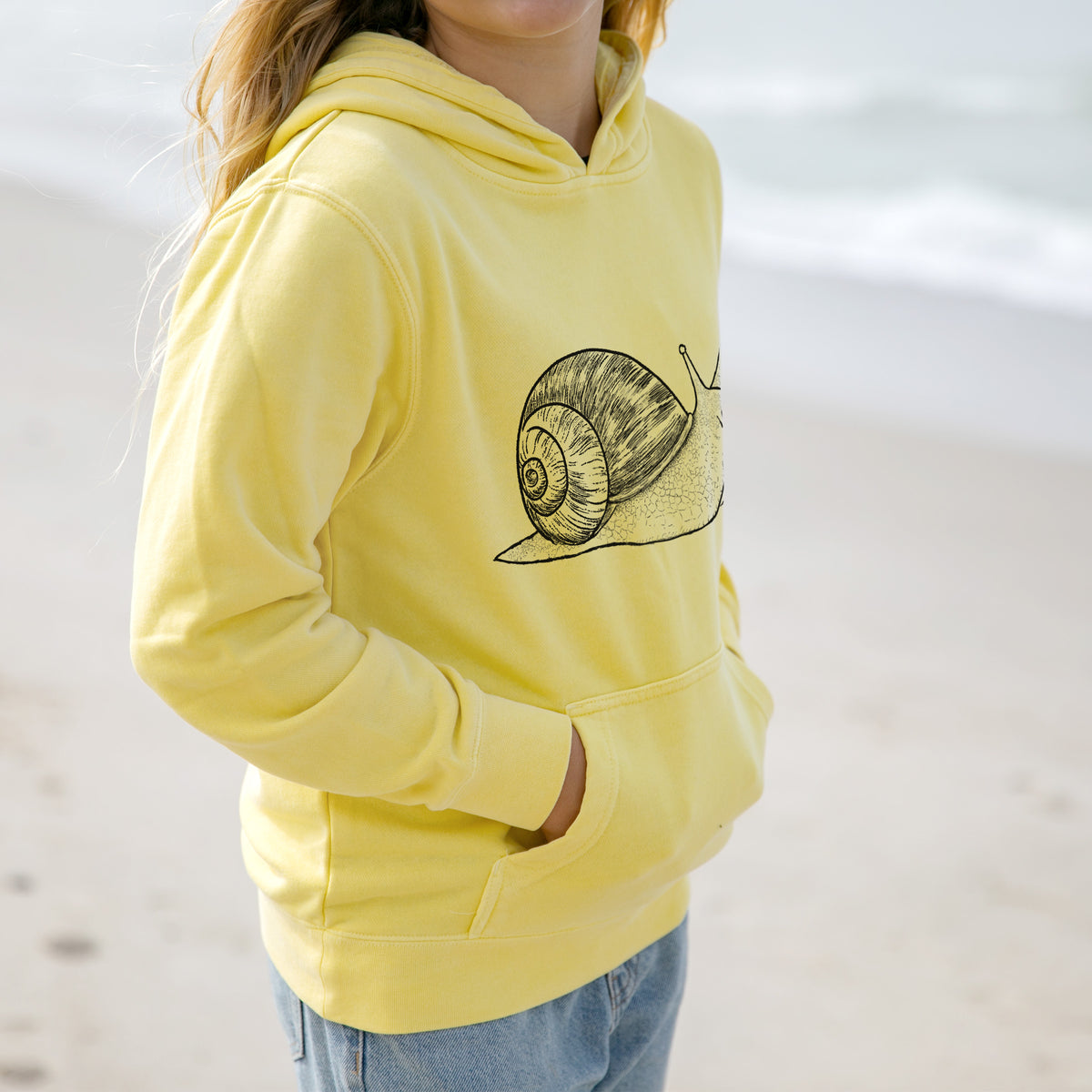 Brown Garden Snail - Cornu aspersum - Youth Pigment Dyed Hoodie
