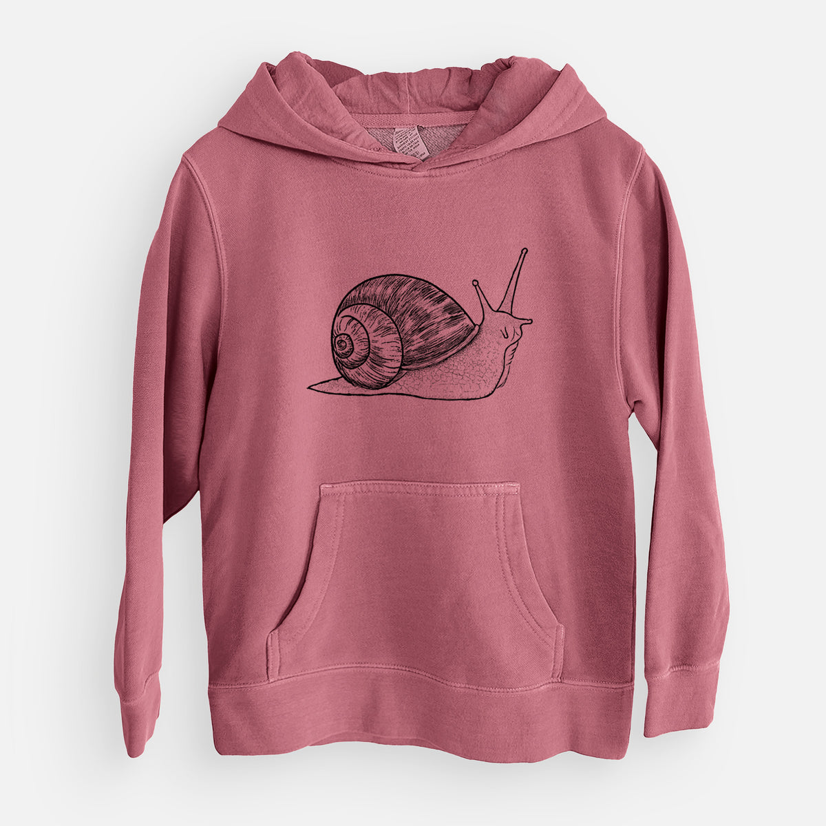 Brown Garden Snail - Cornu aspersum - Youth Pigment Dyed Hoodie