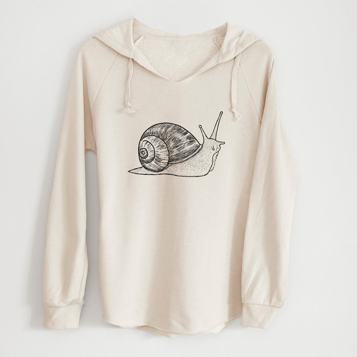 Brown Garden Snail - Cornu aspersum - Cali Wave Hooded Sweatshirt
