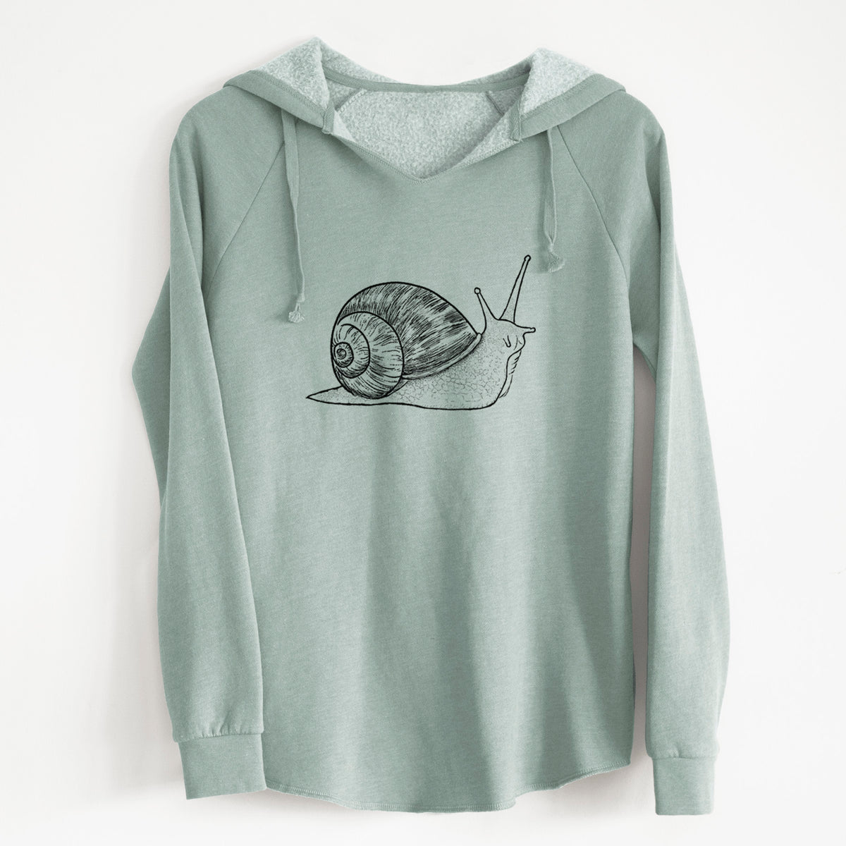 Brown Garden Snail - Cornu aspersum - Cali Wave Hooded Sweatshirt
