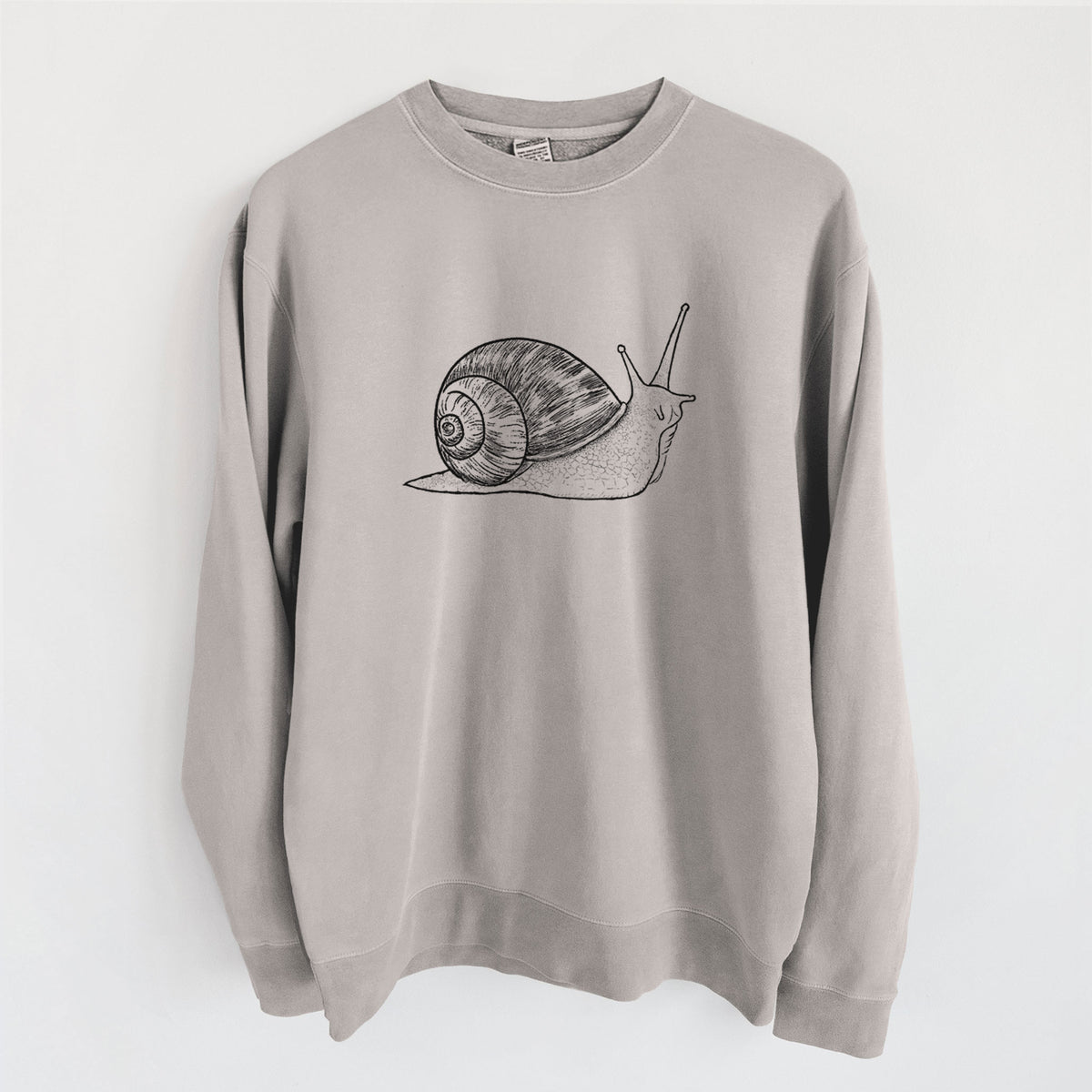 Brown Garden Snail - Cornu aspersum - Unisex Pigment Dyed Crew Sweatshirt