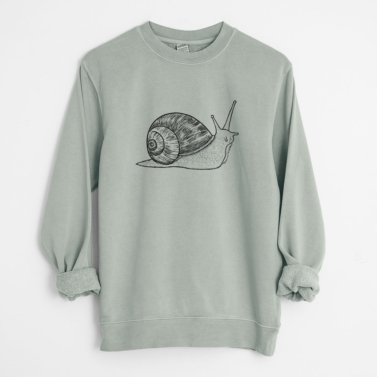Brown Garden Snail - Cornu aspersum - Unisex Pigment Dyed Crew Sweatshirt