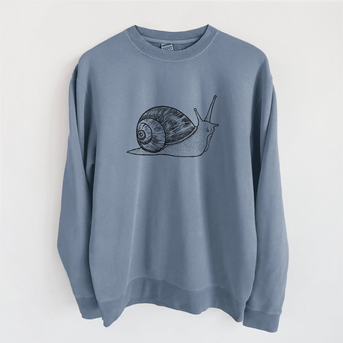 Brown Garden Snail - Cornu aspersum - Unisex Pigment Dyed Crew Sweatshirt