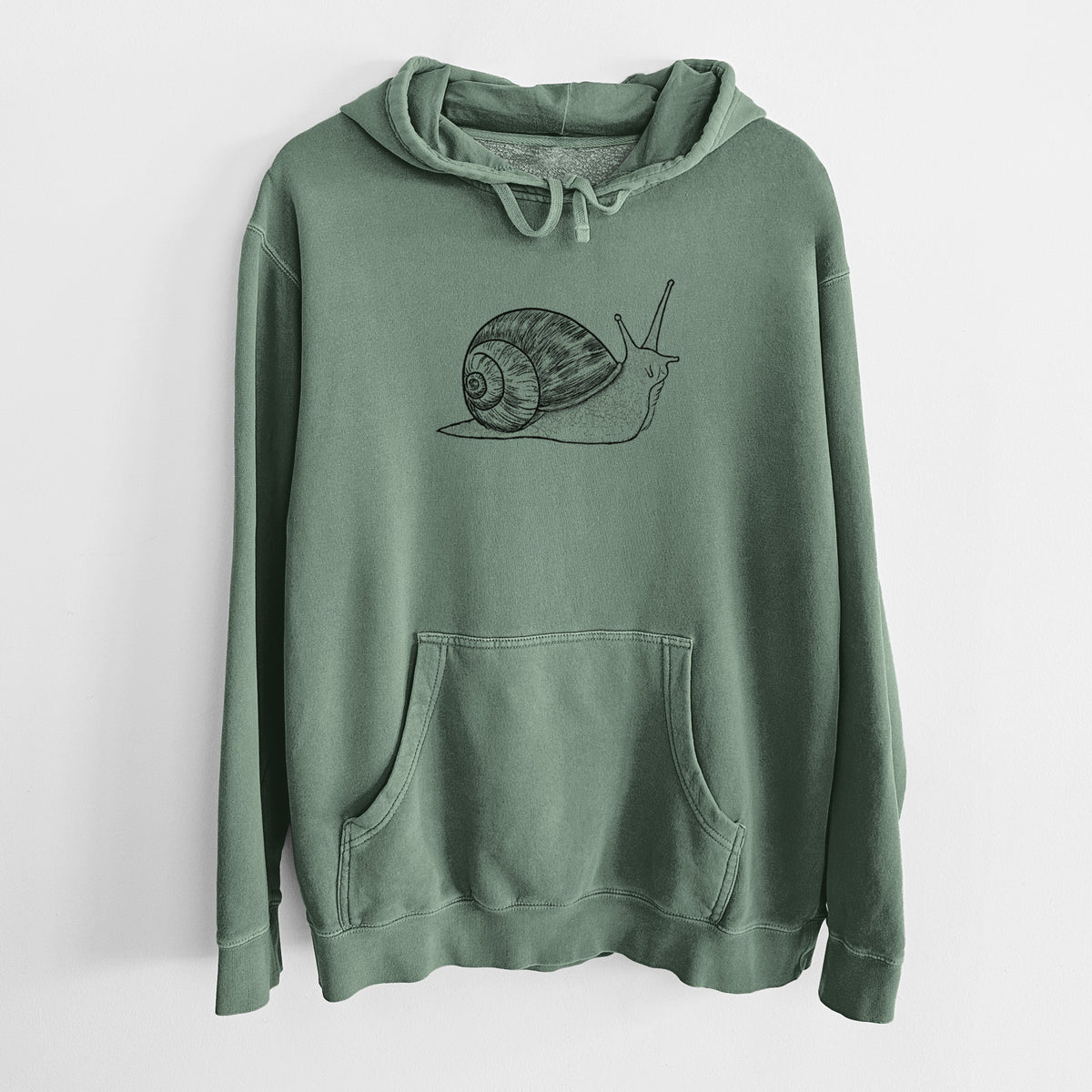Brown Garden Snail - Cornu aspersum - Unisex Pigment Dyed Hoodie