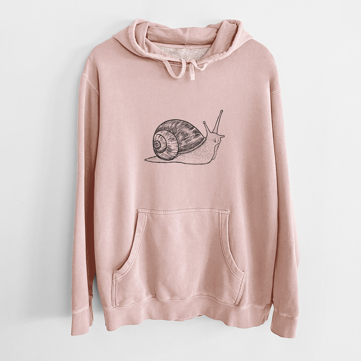 Brown Garden Snail - Cornu aspersum - Unisex Pigment Dyed Hoodie