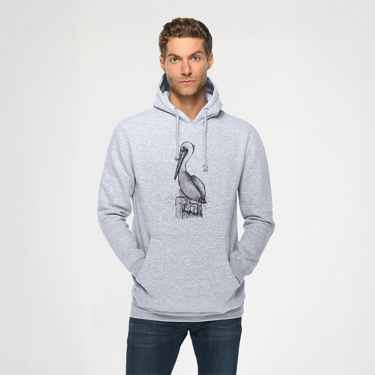 Pelecanus occidentalis - Brown Pelican - Heavyweight Fleece Hoodie