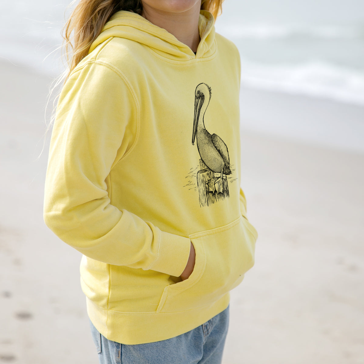 Pelecanus occidentalis - Brown Pelican - Youth Pigment Dyed Hoodie