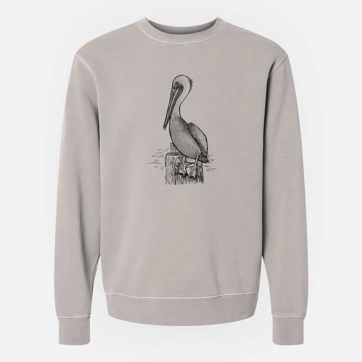 Pelecanus occidentalis - Brown Pelican - Unisex Pigment Dyed Crew Sweatshirt