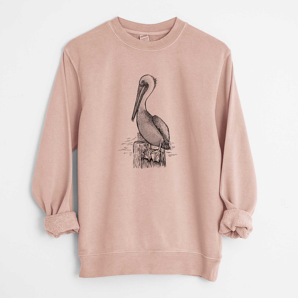 Pelecanus occidentalis - Brown Pelican - Unisex Pigment Dyed Crew Sweatshirt