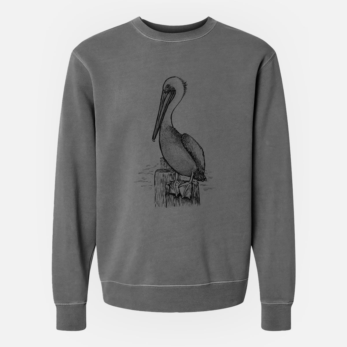 Pelecanus occidentalis - Brown Pelican - Unisex Pigment Dyed Crew Sweatshirt