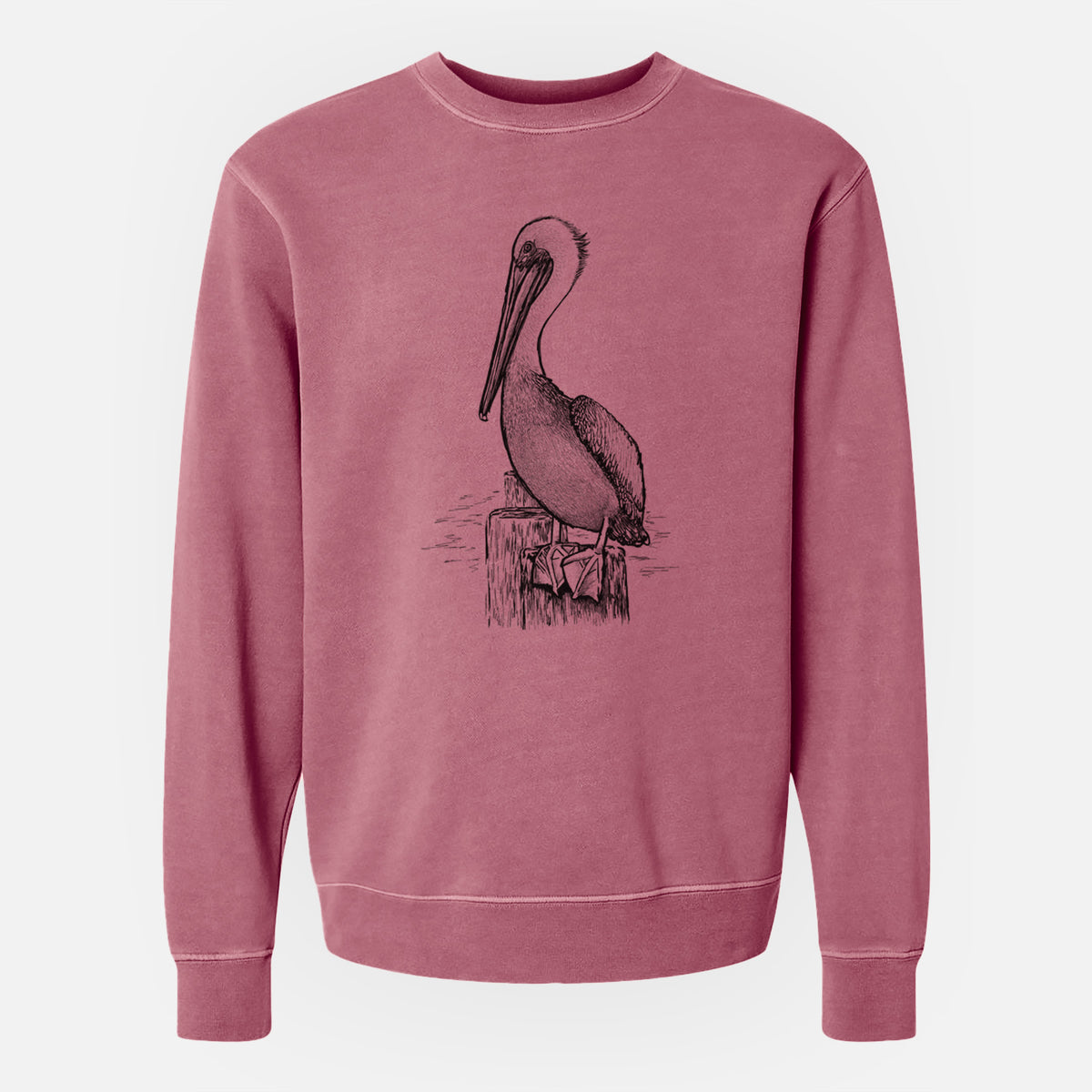 Pelecanus occidentalis - Brown Pelican - Unisex Pigment Dyed Crew Sweatshirt