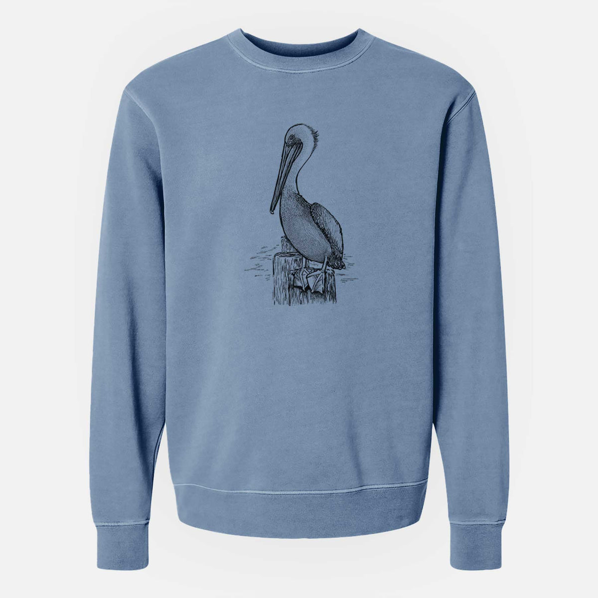 Pelecanus occidentalis - Brown Pelican - Unisex Pigment Dyed Crew Sweatshirt