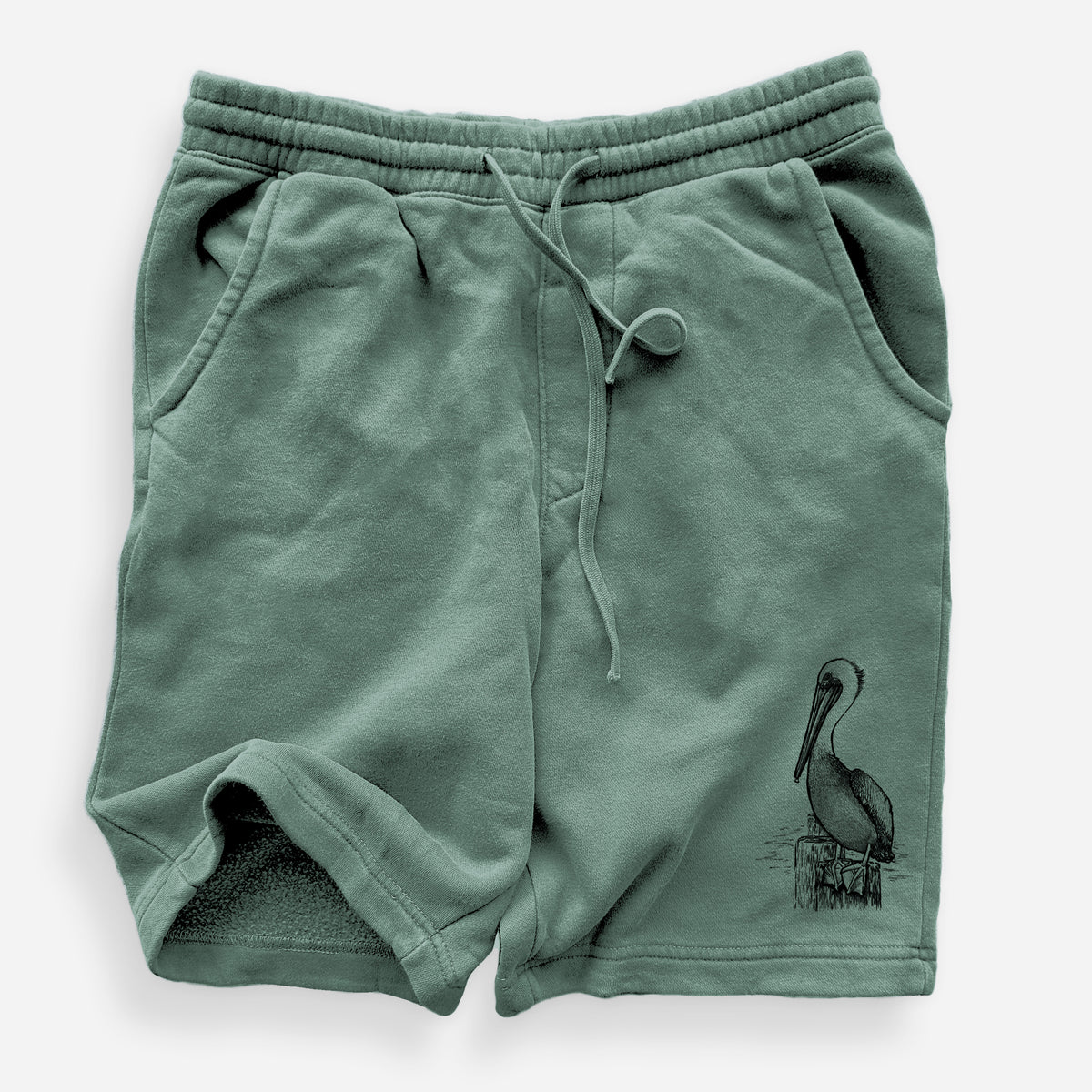 Pelecanus occidentalis - Brown Pelican - Unisex Pigment Dyed Shorts