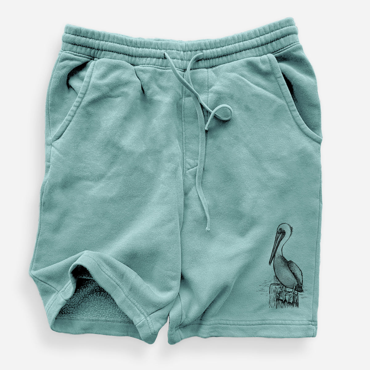 Pelecanus occidentalis - Brown Pelican - Unisex Pigment Dyed Shorts