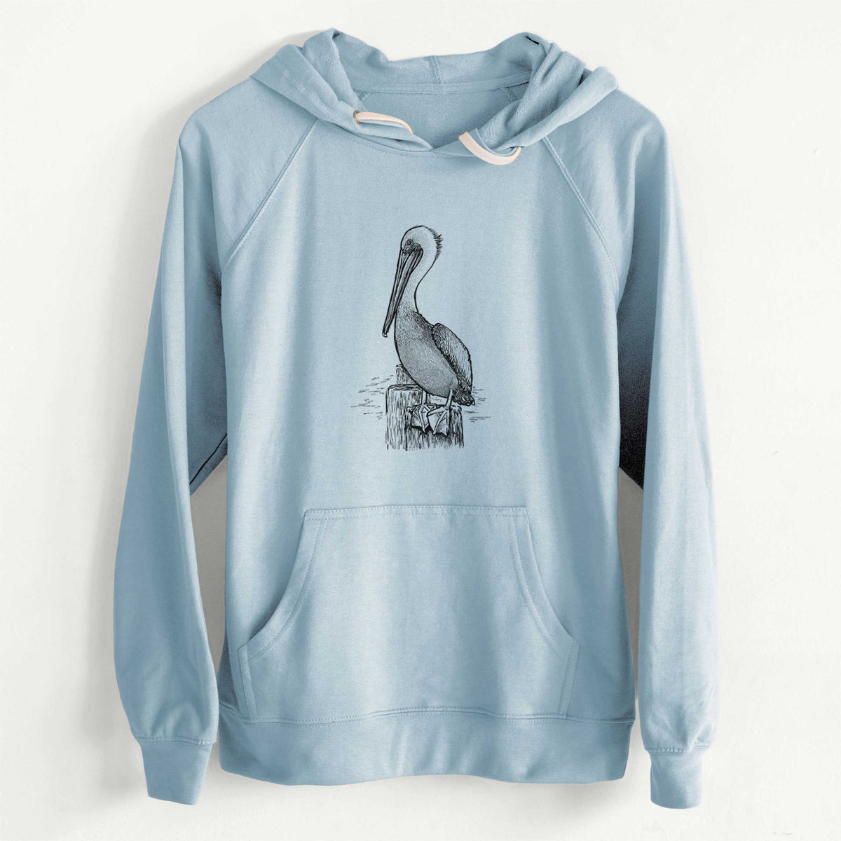 CLEARANCE - Pelecanus occidentalis - Brown Pelican  - Unisex Slim Fit Loopback Terry Hoodie