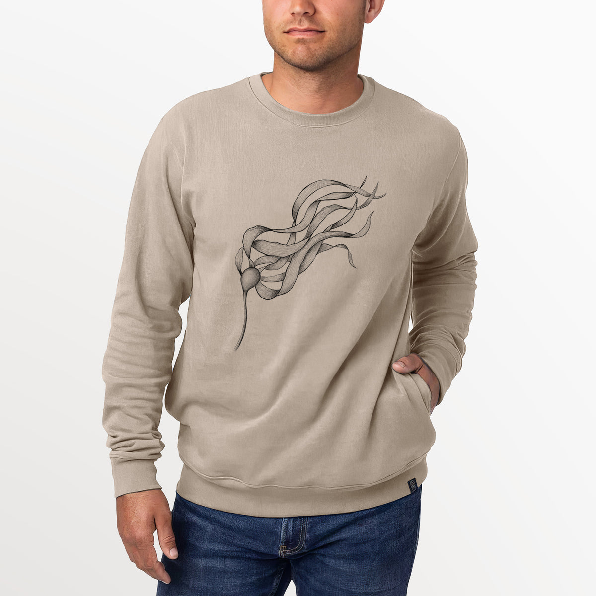 Bull Kelp - Nereocystis Luetkeana  - Unisex Reclaimed Crewneck Sweatshirt