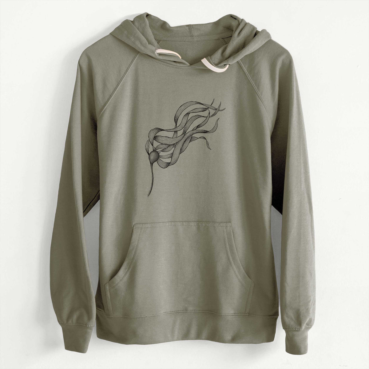 CLEARANCE - Bull Kelp - Nereocystis Luetkeana  - Unisex Slim Fit Loopback Terry Hoodie