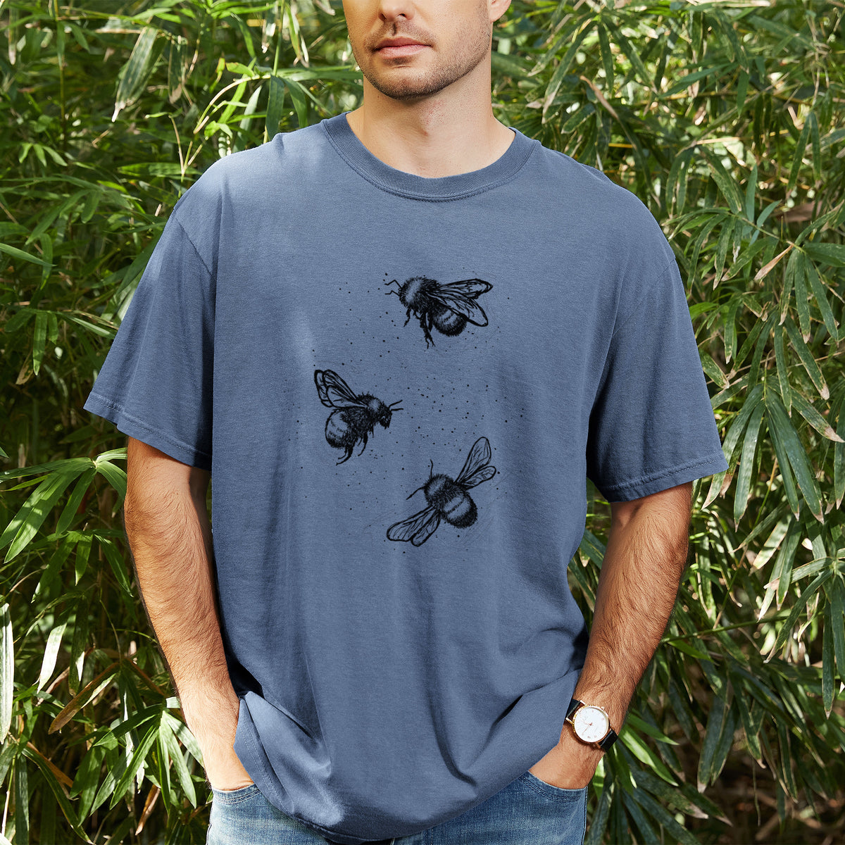 American Bumblebee Trio - Bombus Pensylvanicus - Unisex Comfort Colors Garment-Dyed Heavyweight T-shirt