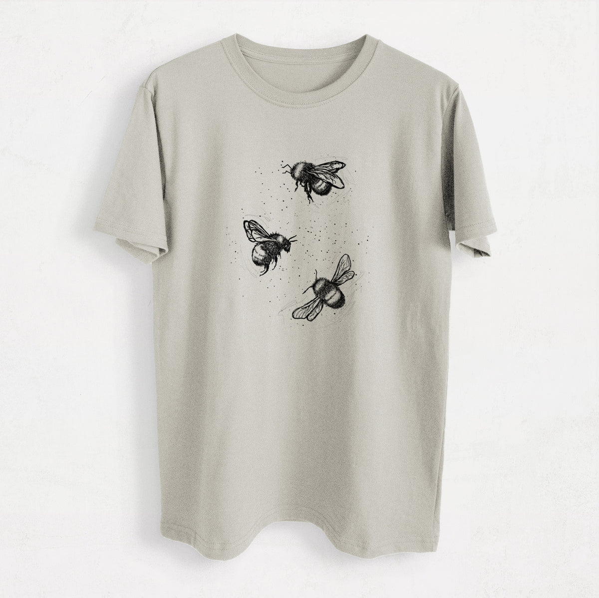 American Bumblebee Trio - Bombus Pensylvanicus - Heavyweight Men&#39;s 100% Organic Cotton Tee