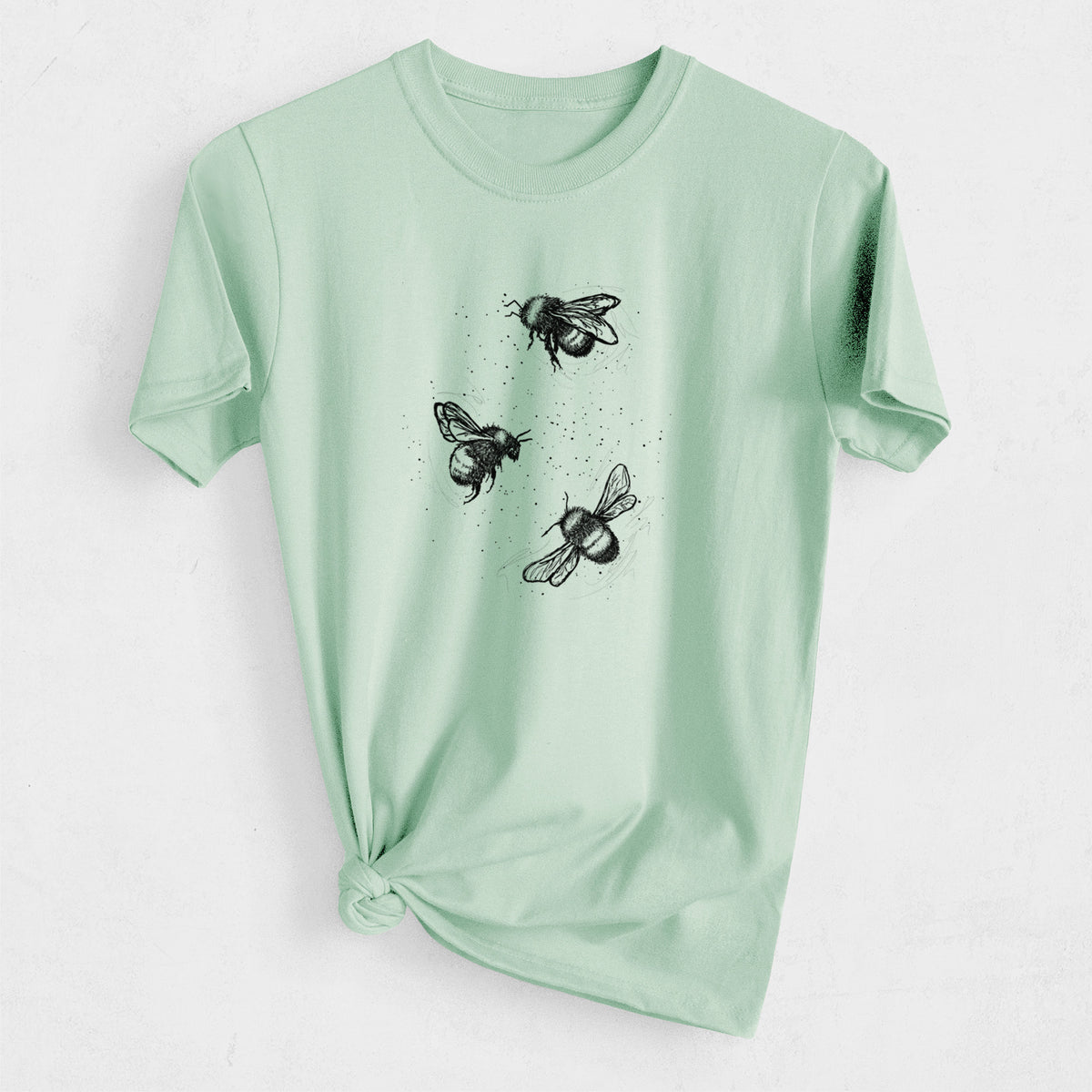 American Bumblebee Trio - Bombus Pensylvanicus - Heavyweight Men&#39;s 100% Organic Cotton Tee