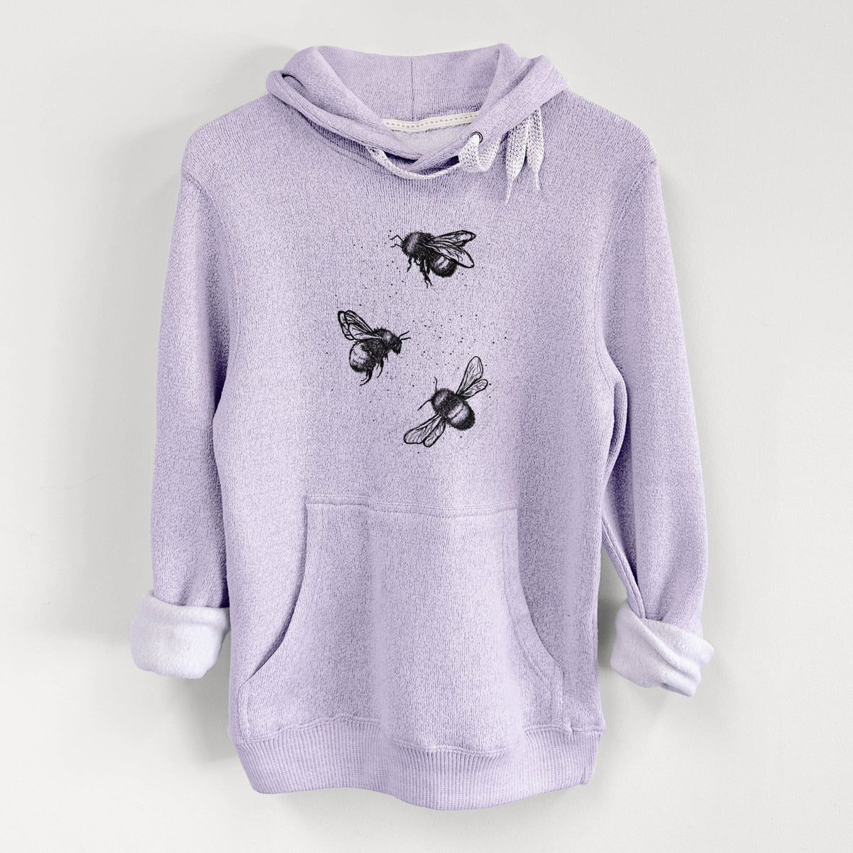 American Bumblebee Trio - Bombus Pensylvanicus - Knit Hoodie