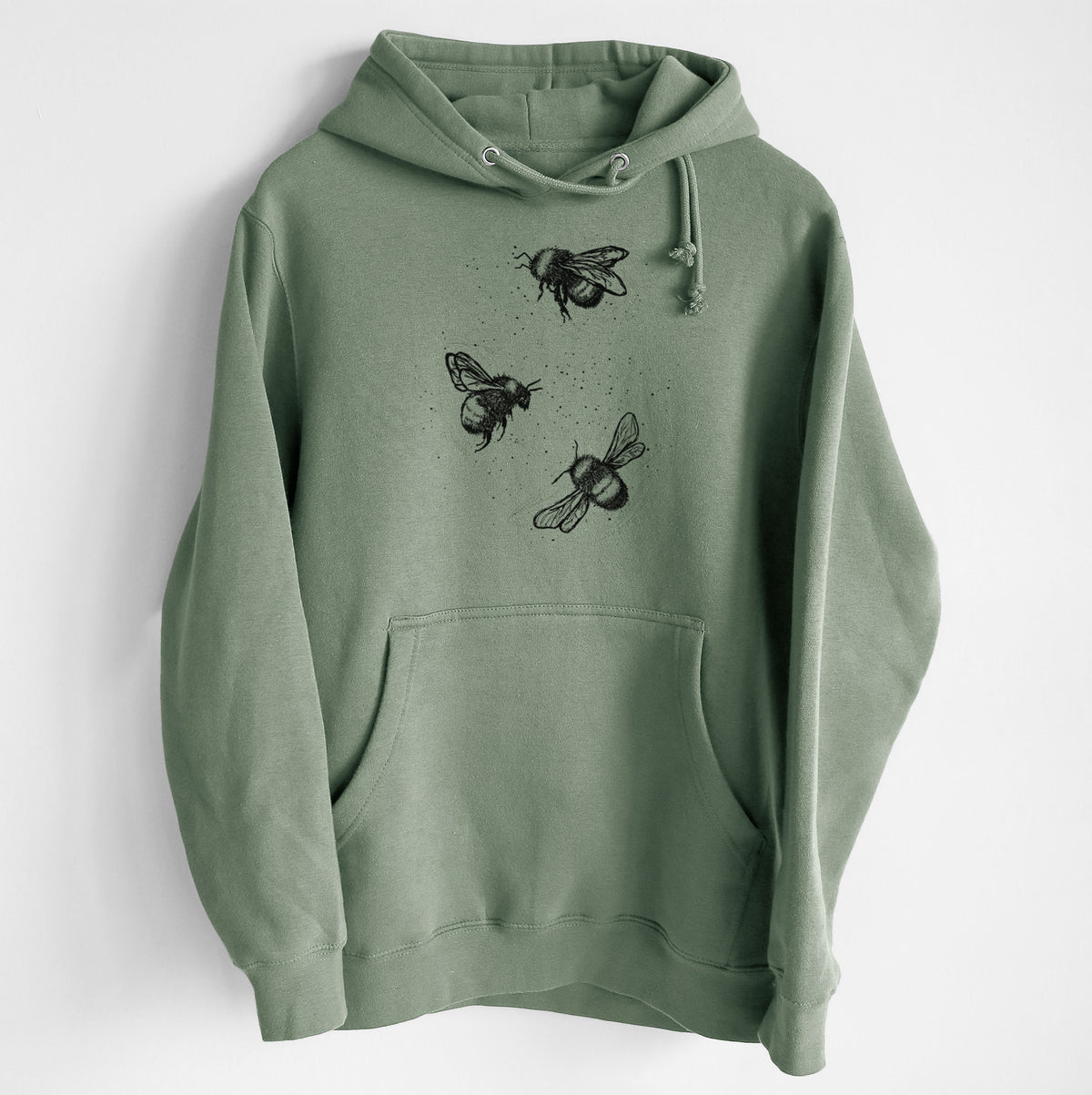 American Bumblebee Trio - Bombus Pensylvanicus - Heavyweight Fleece Hoodie