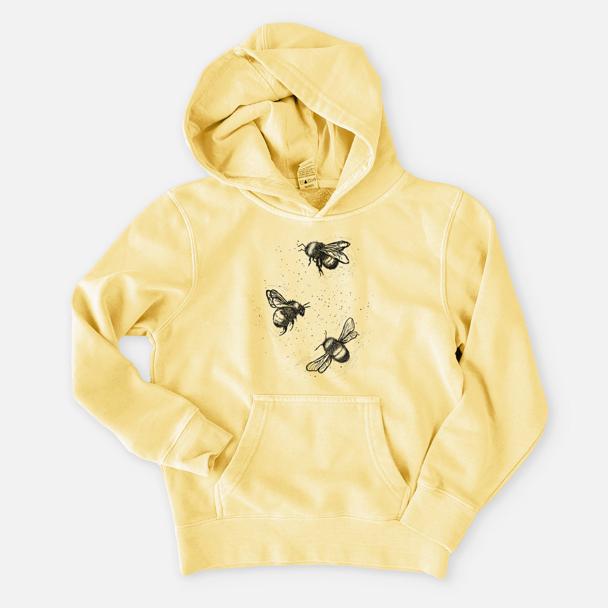 American Bumblebee Trio - Bombus Pensylvanicus - Youth Pigment Dyed Hoodie