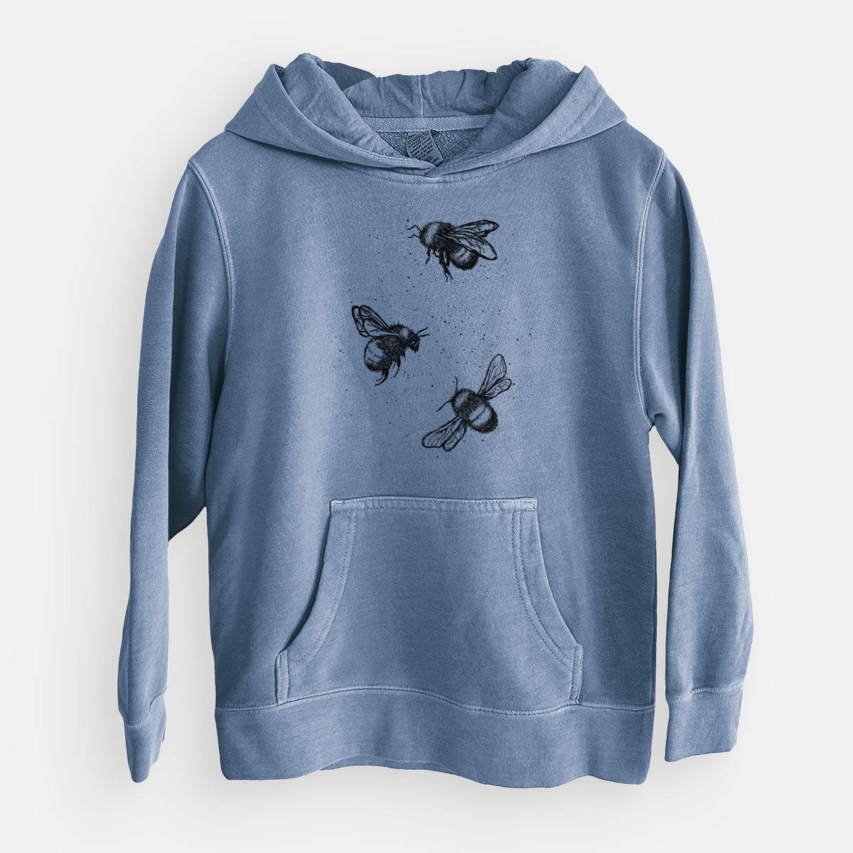 American Bumblebee Trio - Bombus Pensylvanicus - Youth Pigment Dyed Hoodie