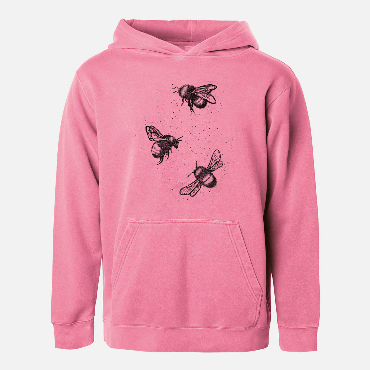 American Bumblebee Trio - Bombus Pensylvanicus - Youth Pigment Dyed Hoodie