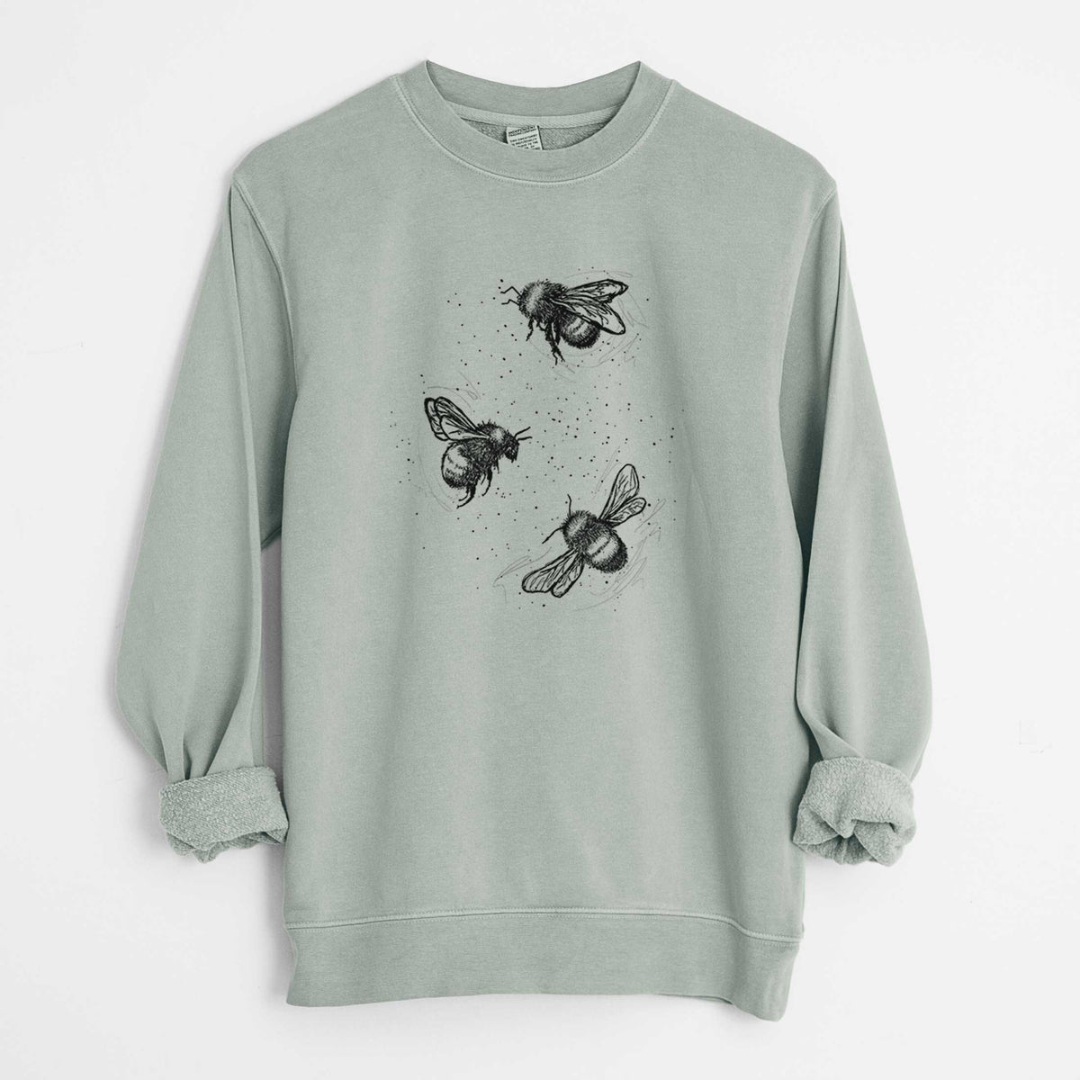 American Bumblebee Trio - Bombus Pensylvanicus - Unisex Pigment Dyed Crew Sweatshirt