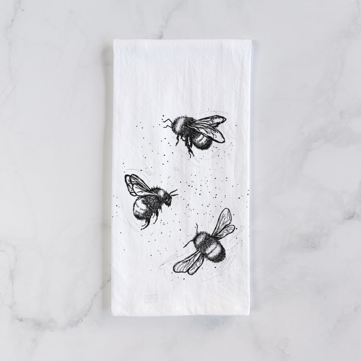 American Bumblebee Trio - Bombus Pensylvanicus Tea Towel