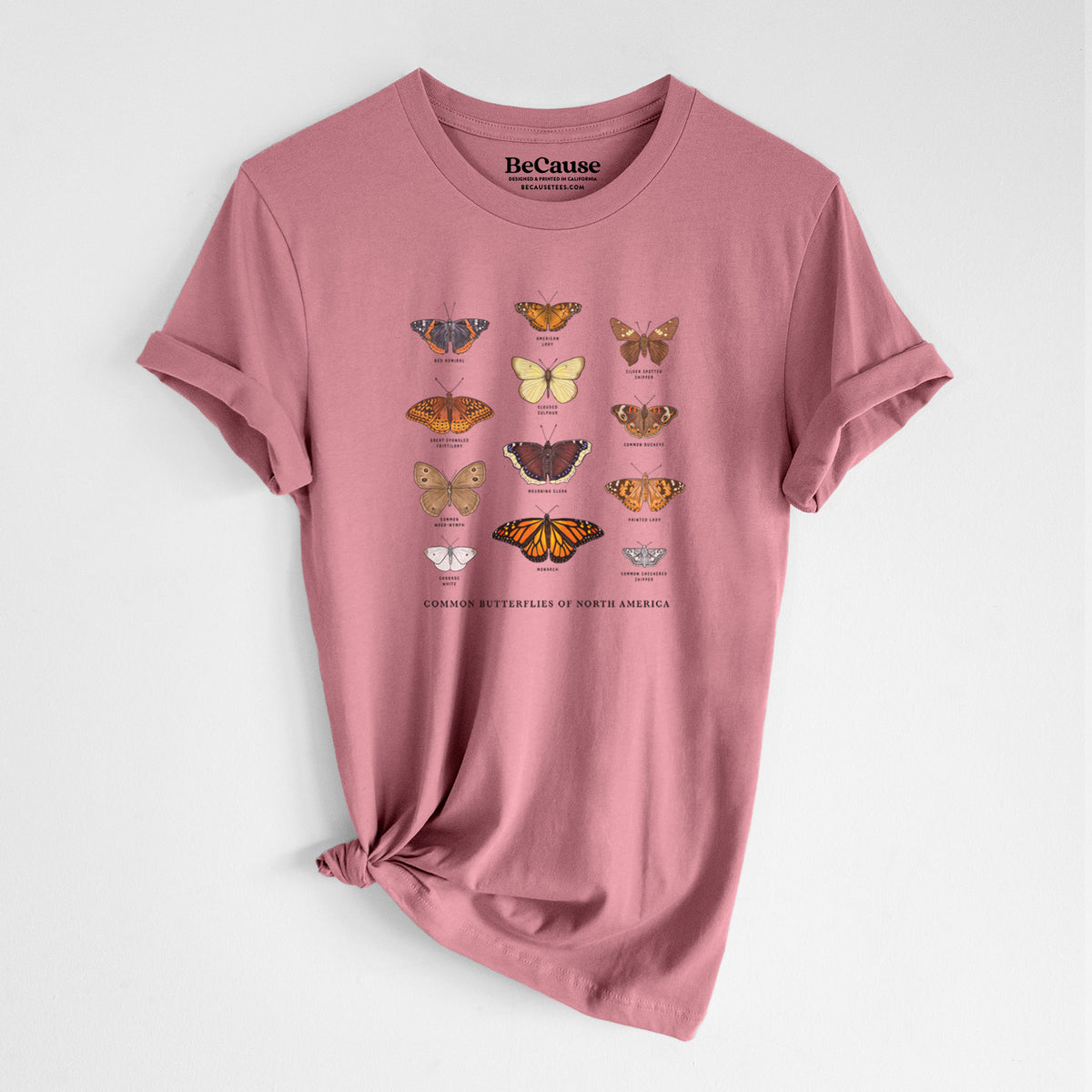 Common Butterflies of North America - Lightweight 100% Cotton Unisex Crewneck