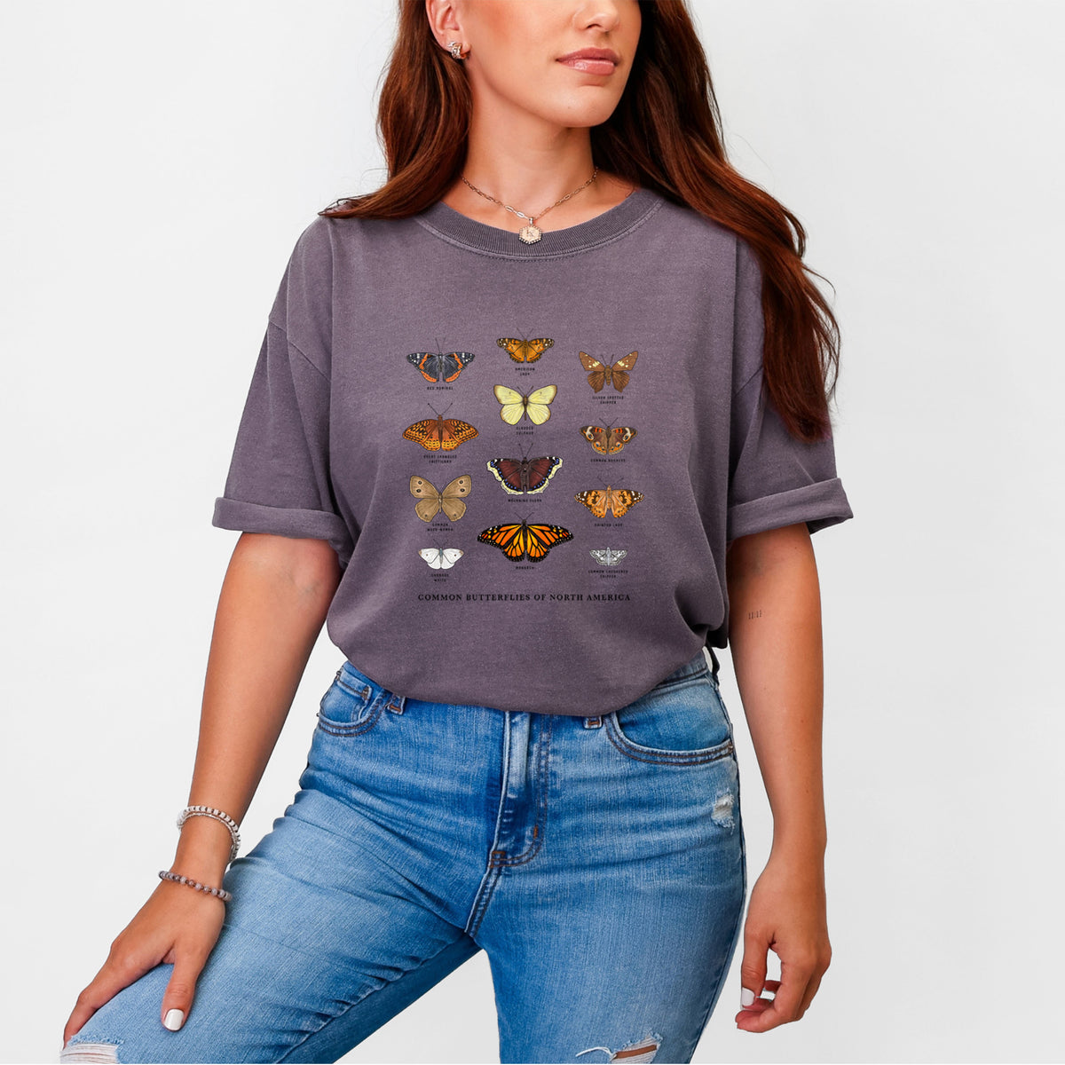 Common Butterflies of North America - Unisex Comfort Colors Garment-Dyed Heavyweight T-shirt