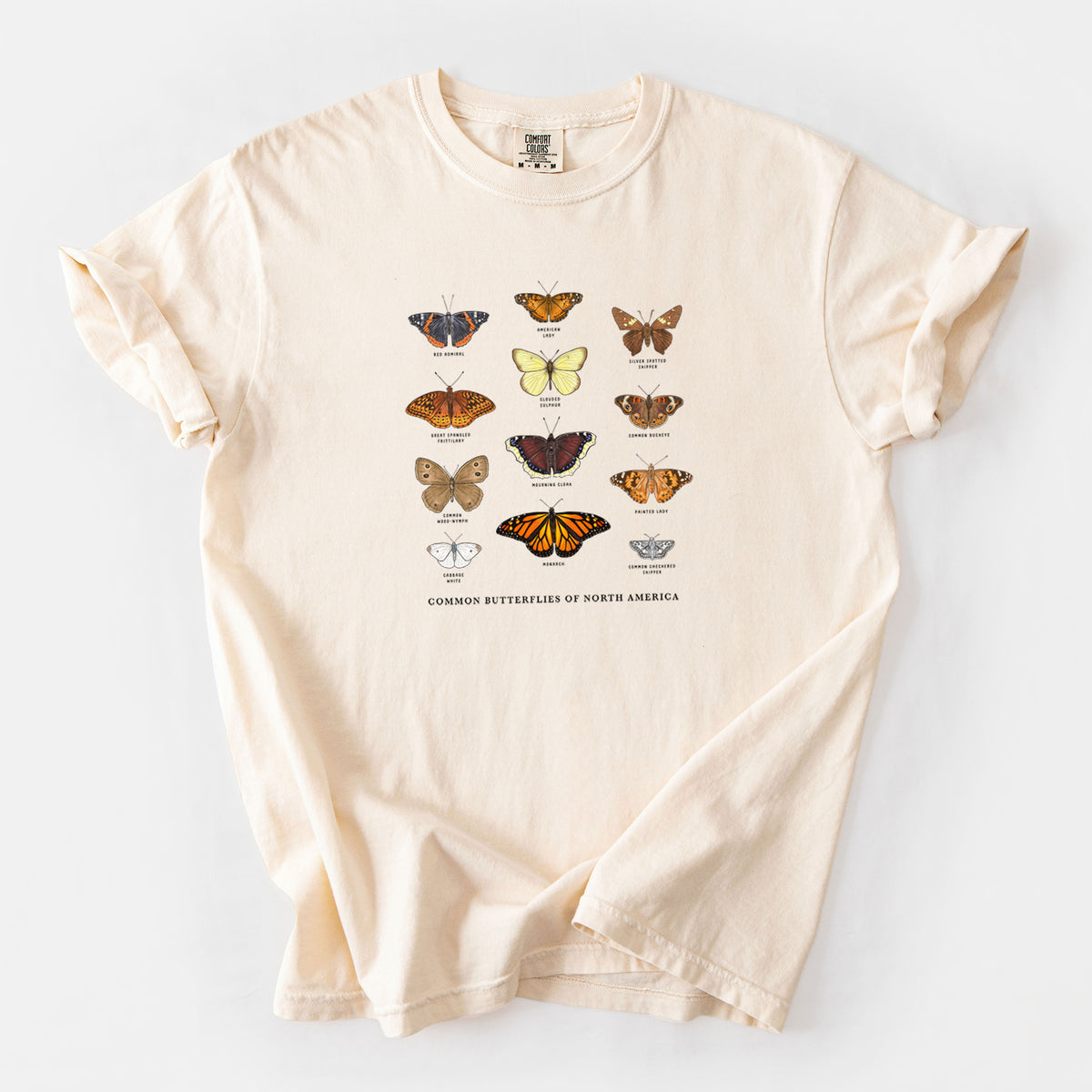 Common Butterflies of North America - Unisex Comfort Colors Garment-Dyed Heavyweight T-shirt