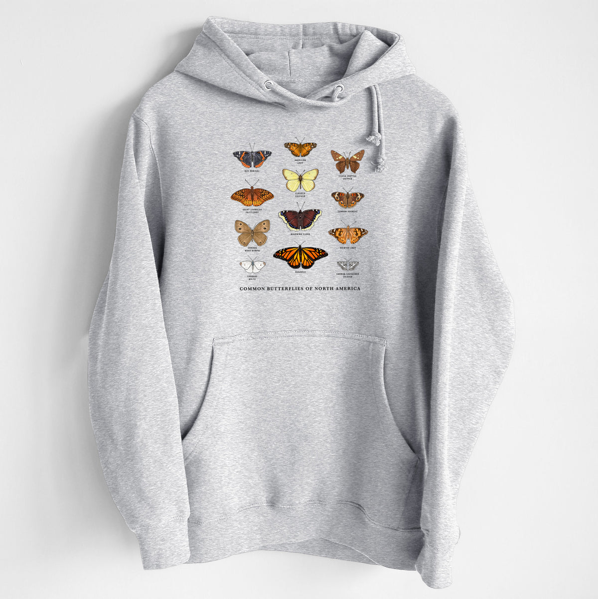 Common Butterflies of North America - Heavyweight Fleece Hoodie