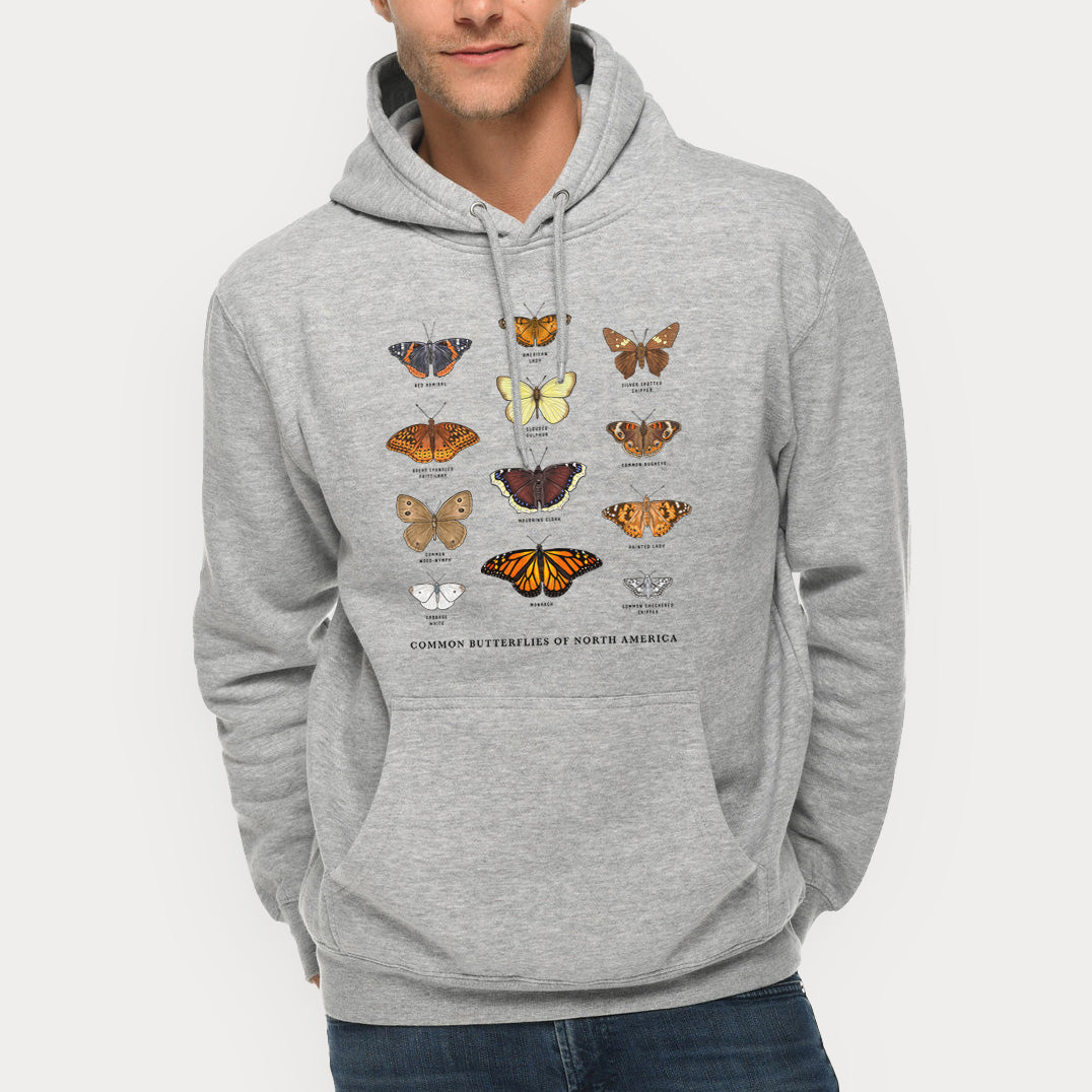 Common Butterflies of North America  - Mid-Weight Unisex Premium Blend Hoodie