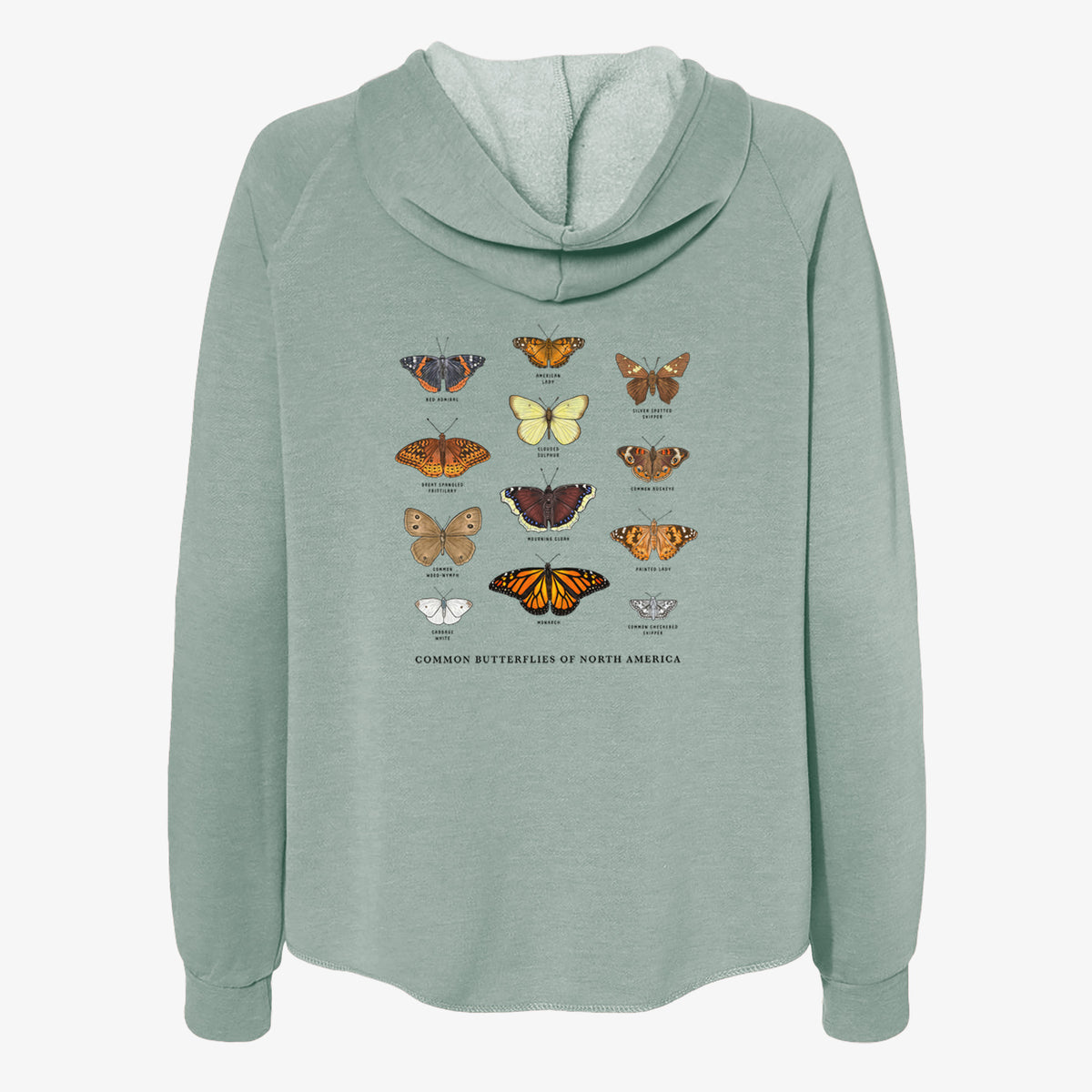 Common Butterflies of North America - Women&#39;s Cali Wave Zip-Up Sweatshirt