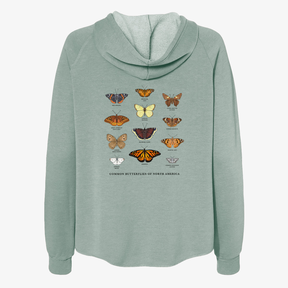 Common Butterflies of North America - Women's Cali Wave Zip-Up Sweatshirt