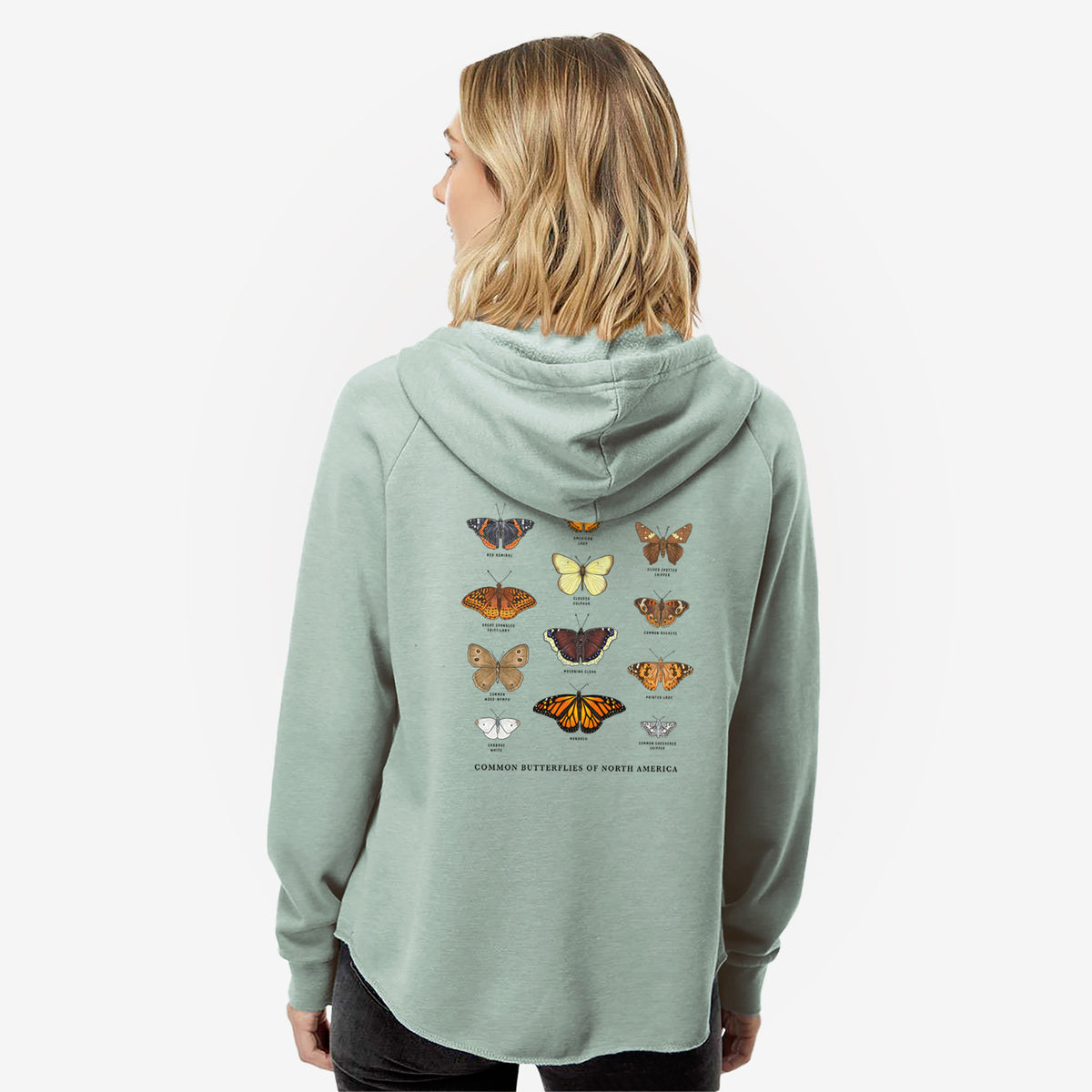 Common Butterflies of North America - Women&#39;s Cali Wave Zip-Up Sweatshirt