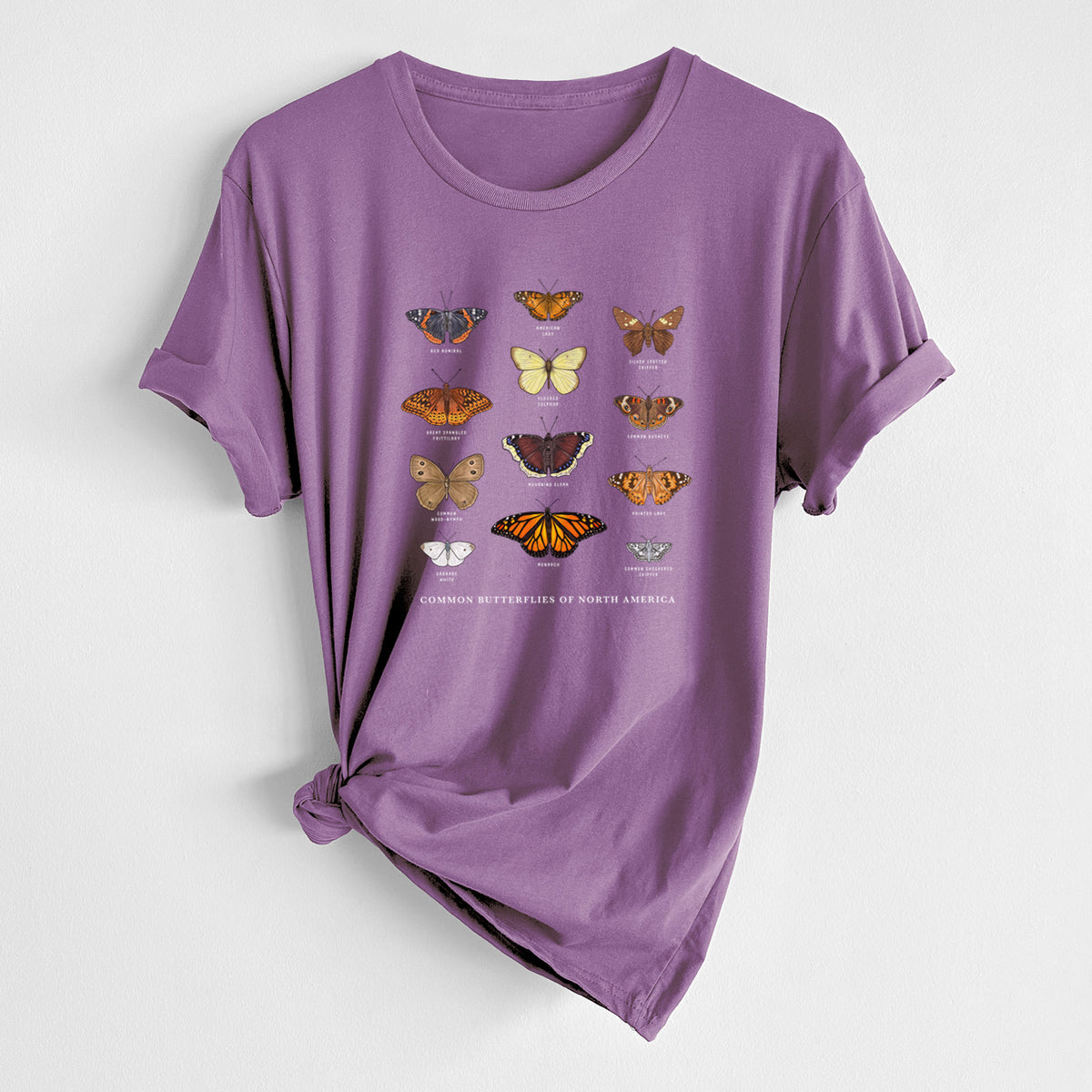 Common Butterflies of North America - Unisex Crewneck - Made in USA - 100% Organic Cotton